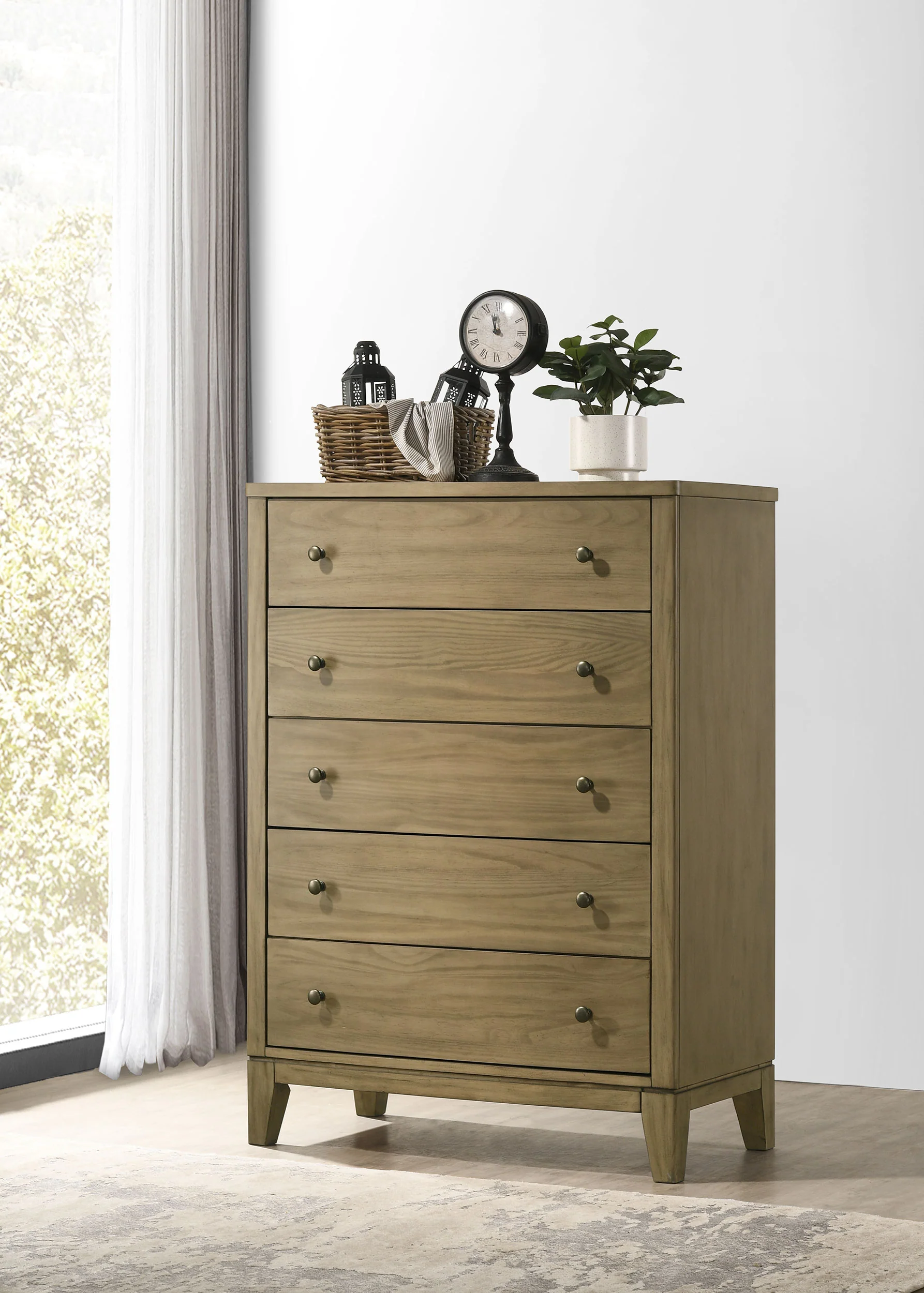 Granada 5-Drawer Chest of Drawers in Natural Pine - Image 5
