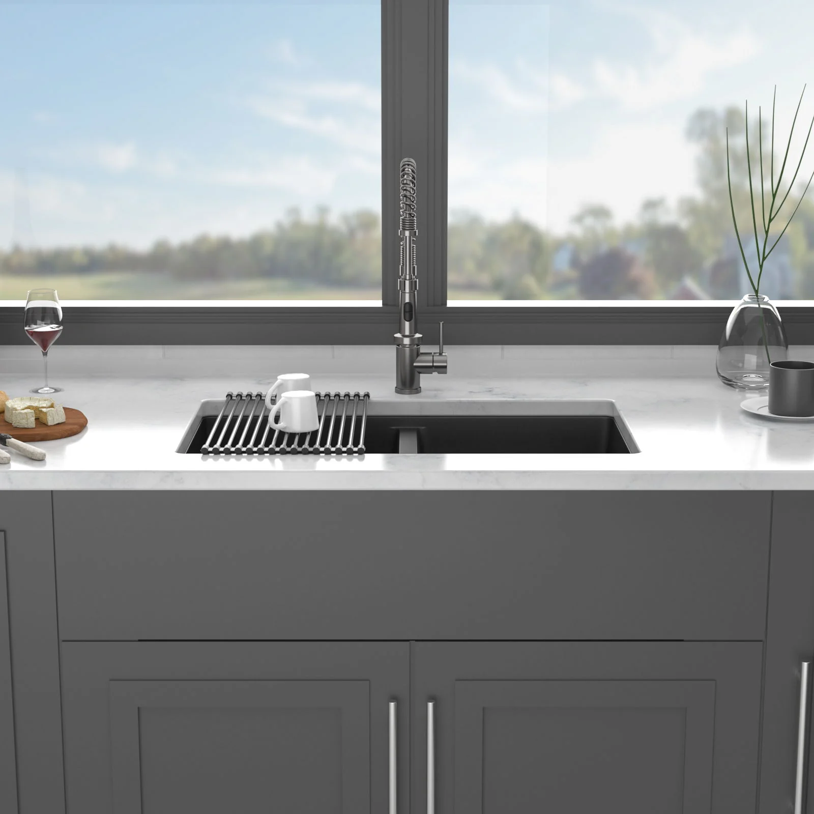 Granite Composite Double Bowl Undermount Kitchen Sink - Image 11