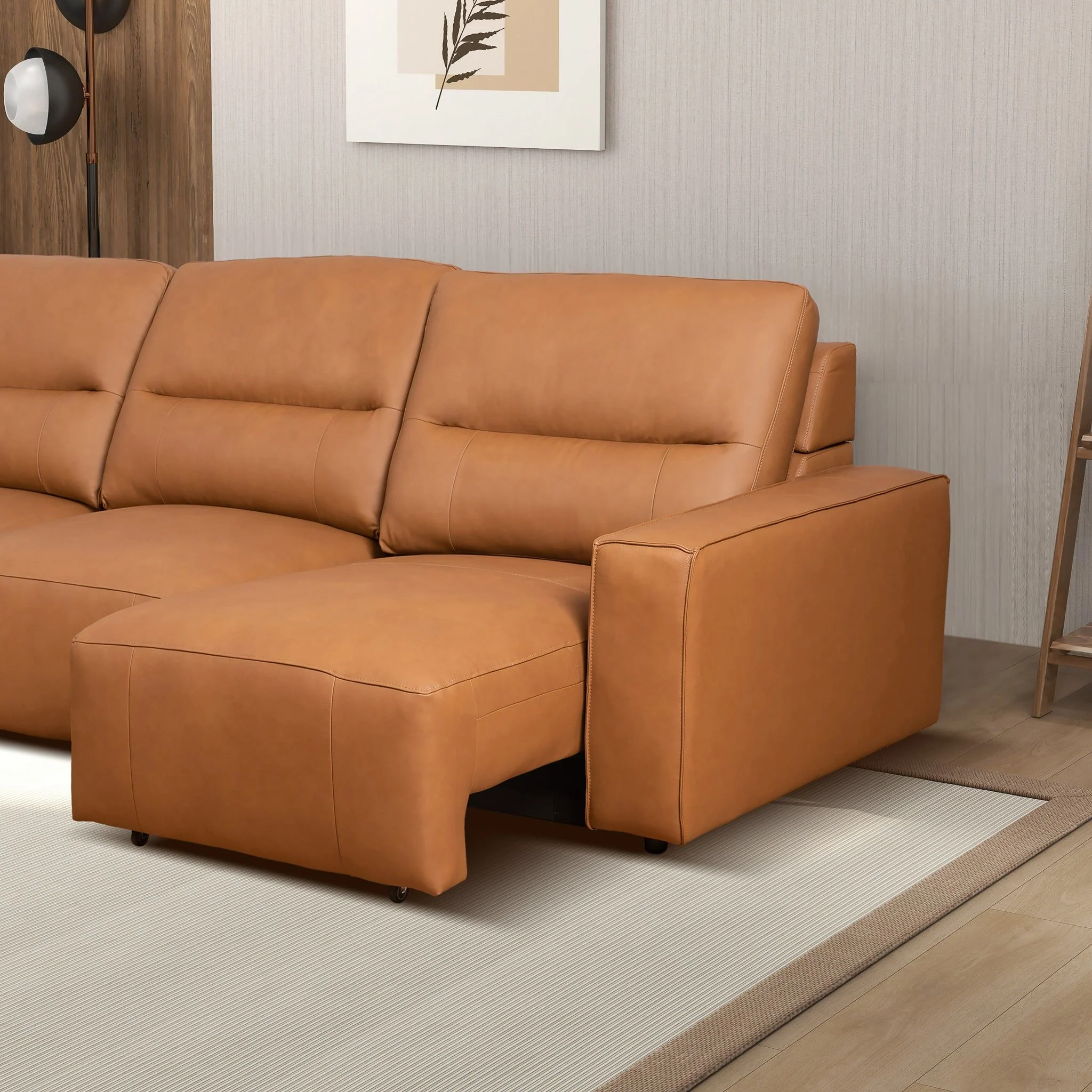 Grant - Triple Power Convertible Sofa - Cognac - Image 8