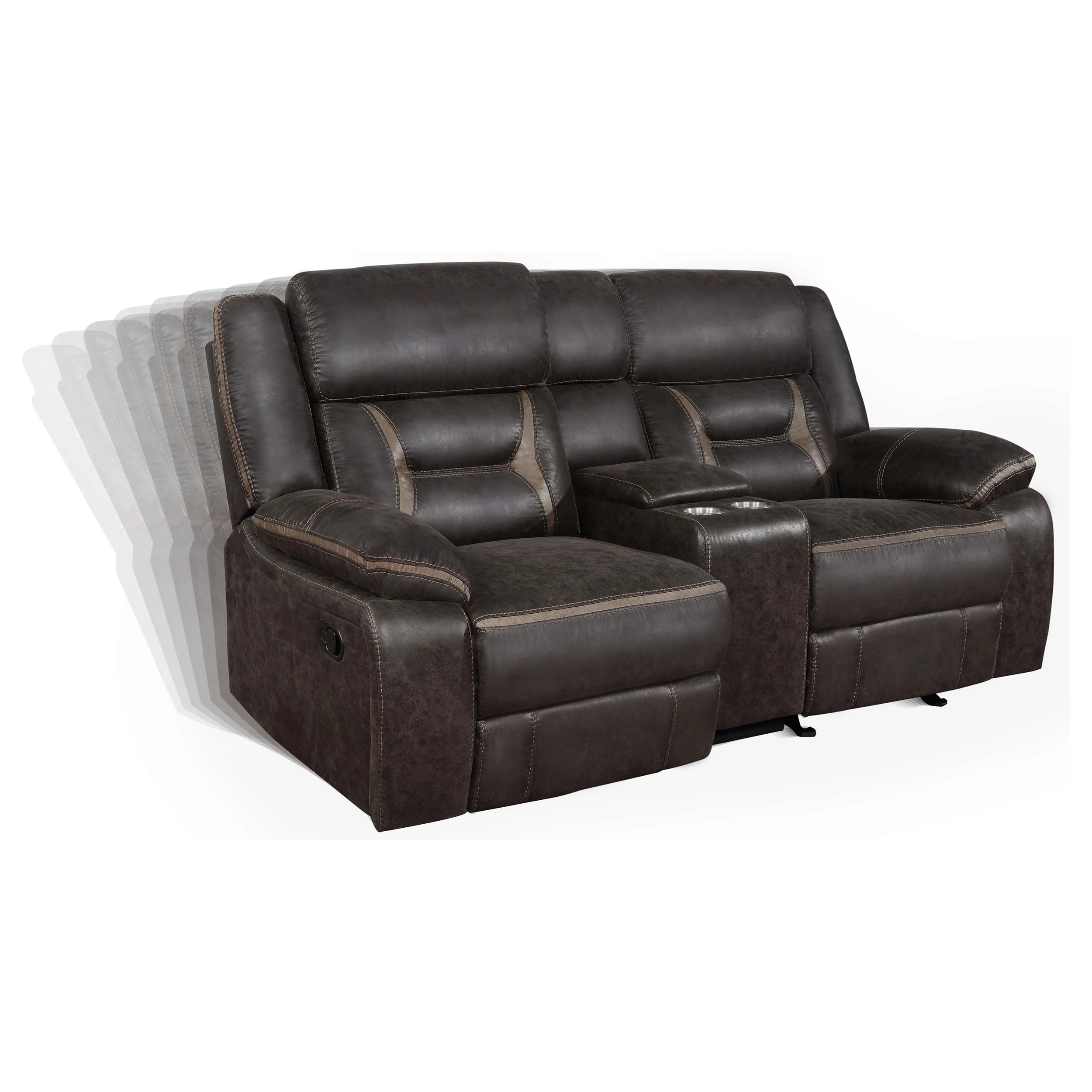 Greer 2-Piece Upholstered Reclining Sofa Set in Brown - Image 6