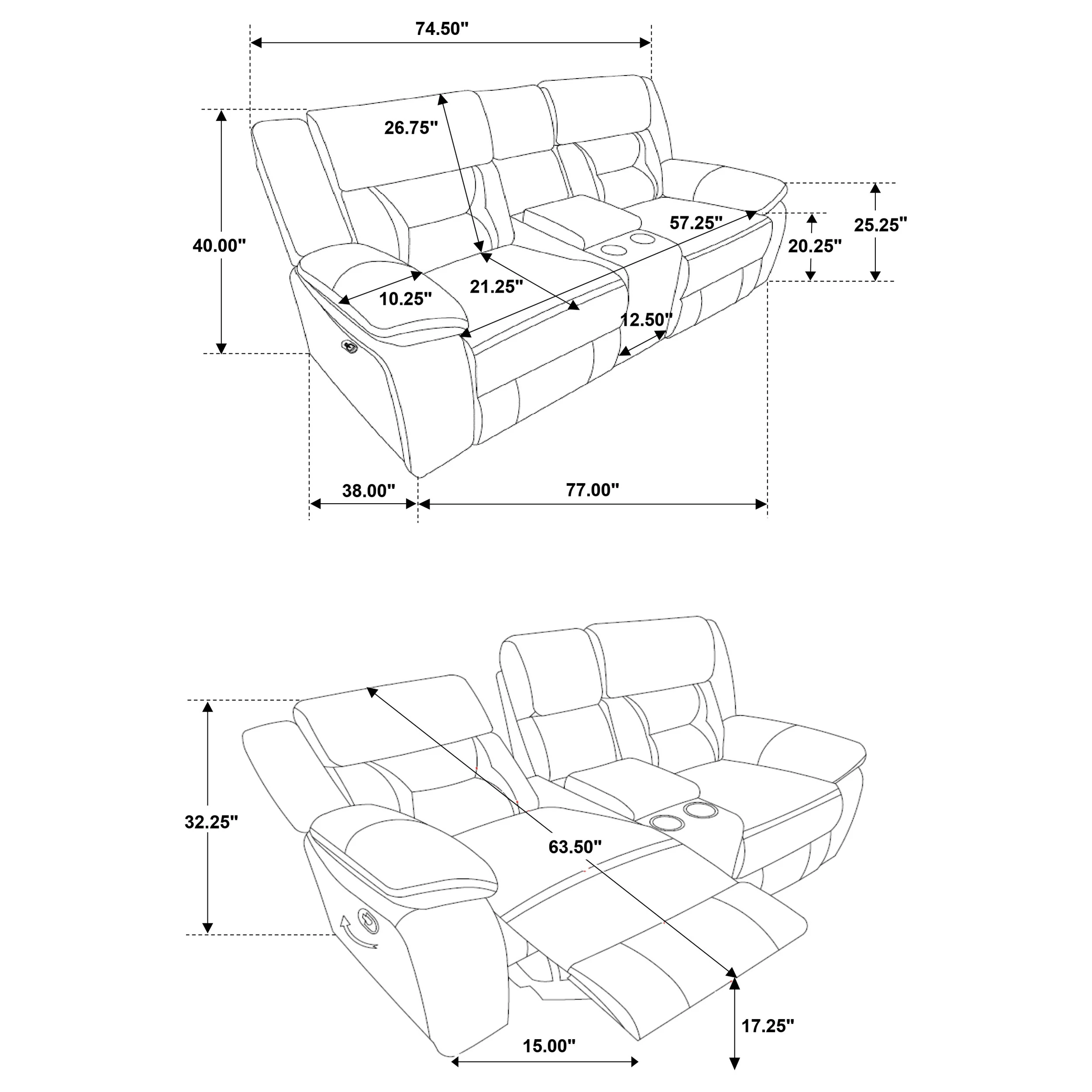 Greer Upholstered Motion Reclining Loveseat Brown - Image 9