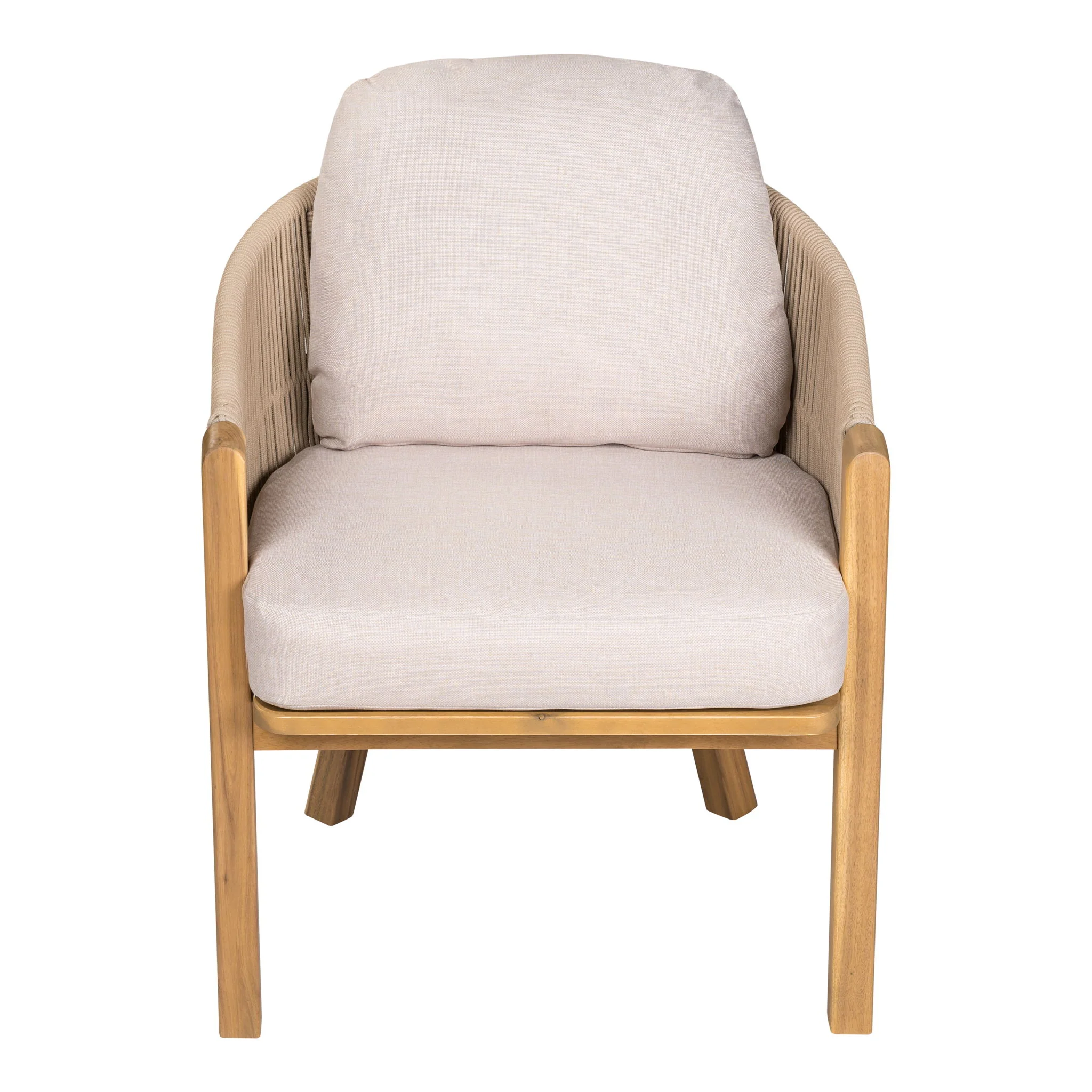 Grotta - Outdoor Dining Arm Chair (Set of 2) - Teak / Beige - Image 9