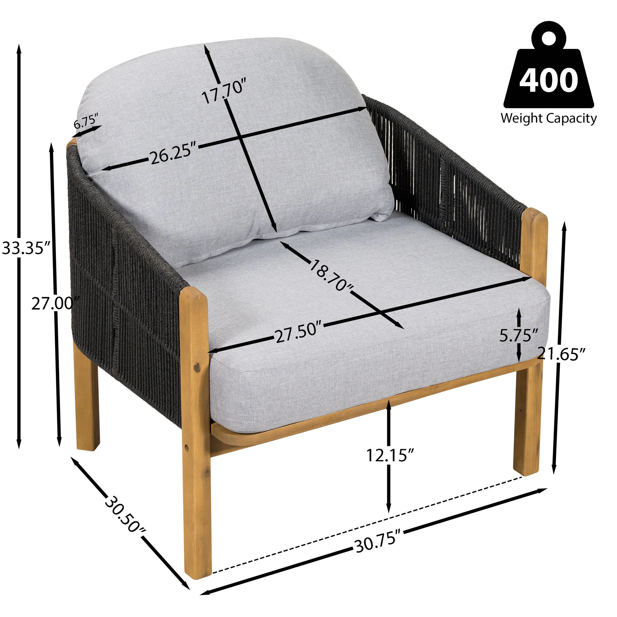 Grotta - Outdoor Wood Club Chair (Set of 2) - Image 13