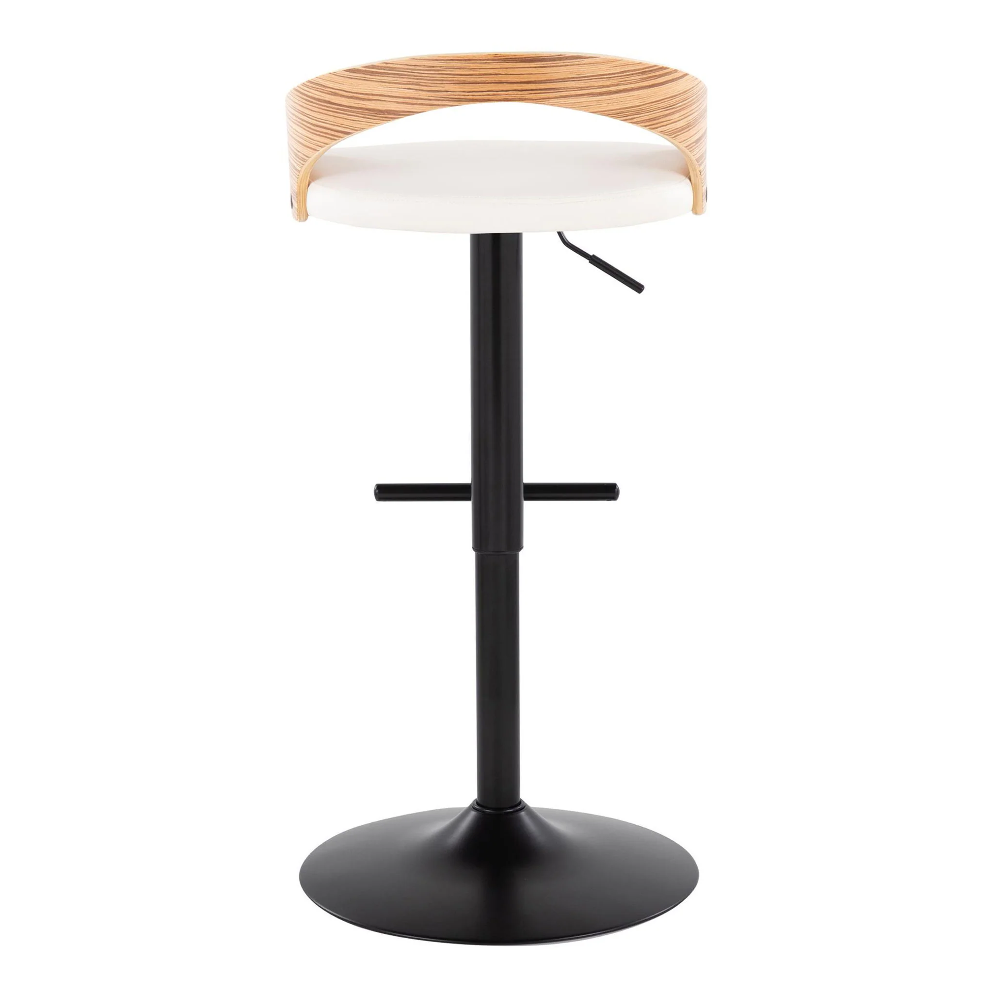 Grotto - Contemporary Adjustable Barstool With Swivel & Straight T Footrest (Set of 2) - Image 10