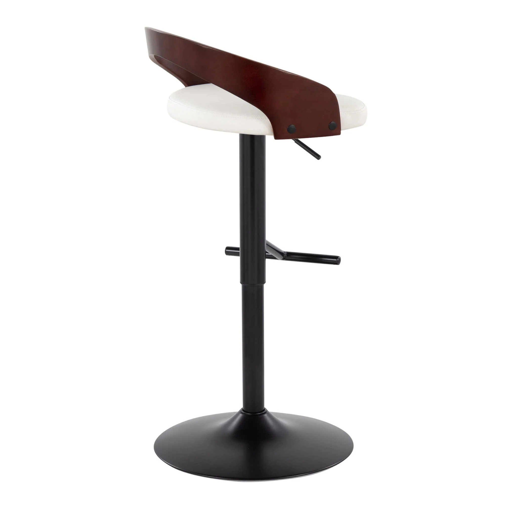 Grotto - Contemporary Adjustable Barstool With Swivel & Straight T Footrest (Set of 2) - Image 6