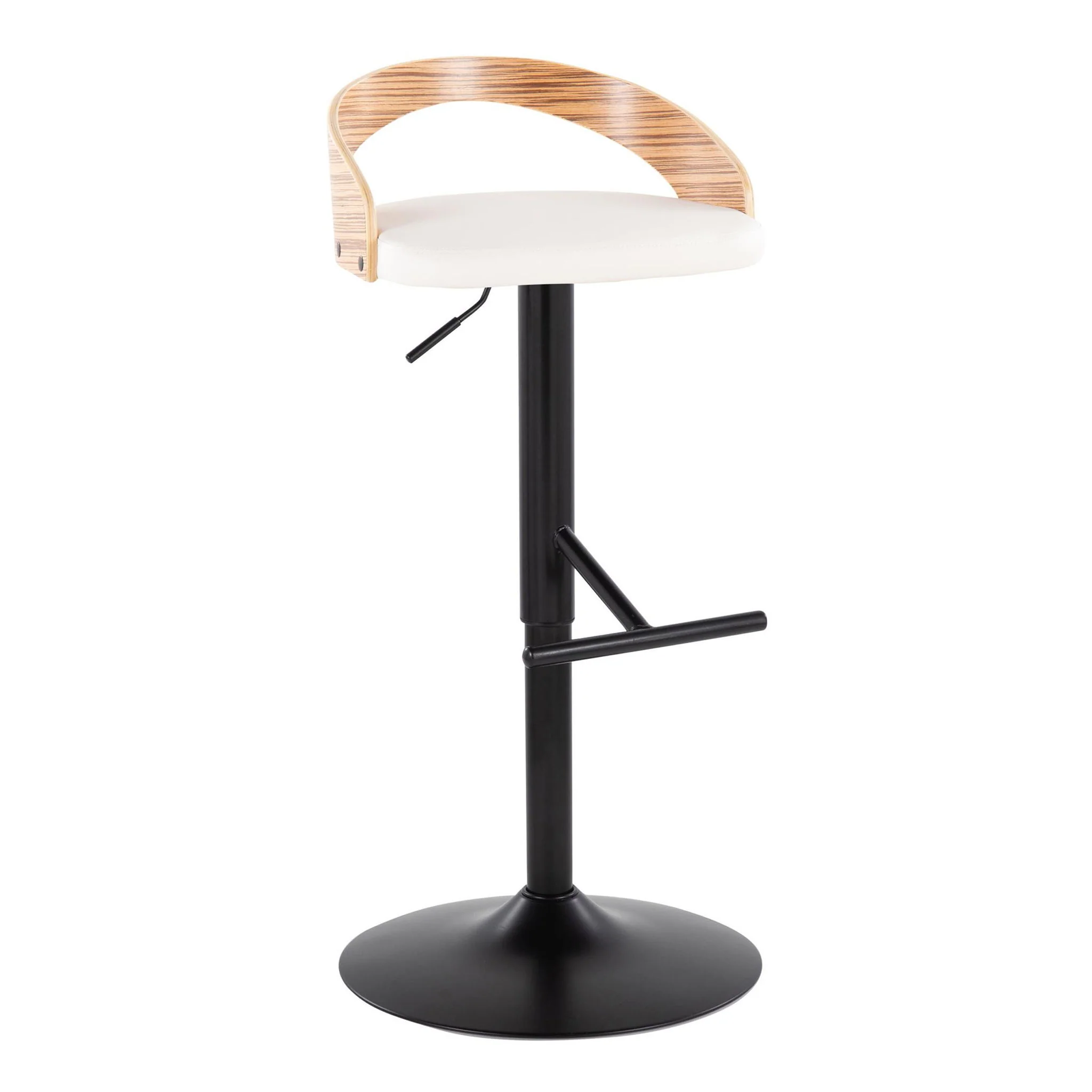 Grotto - Contemporary Adjustable Barstool With Swivel & Straight T Footrest (Set of 2) - Image 7
