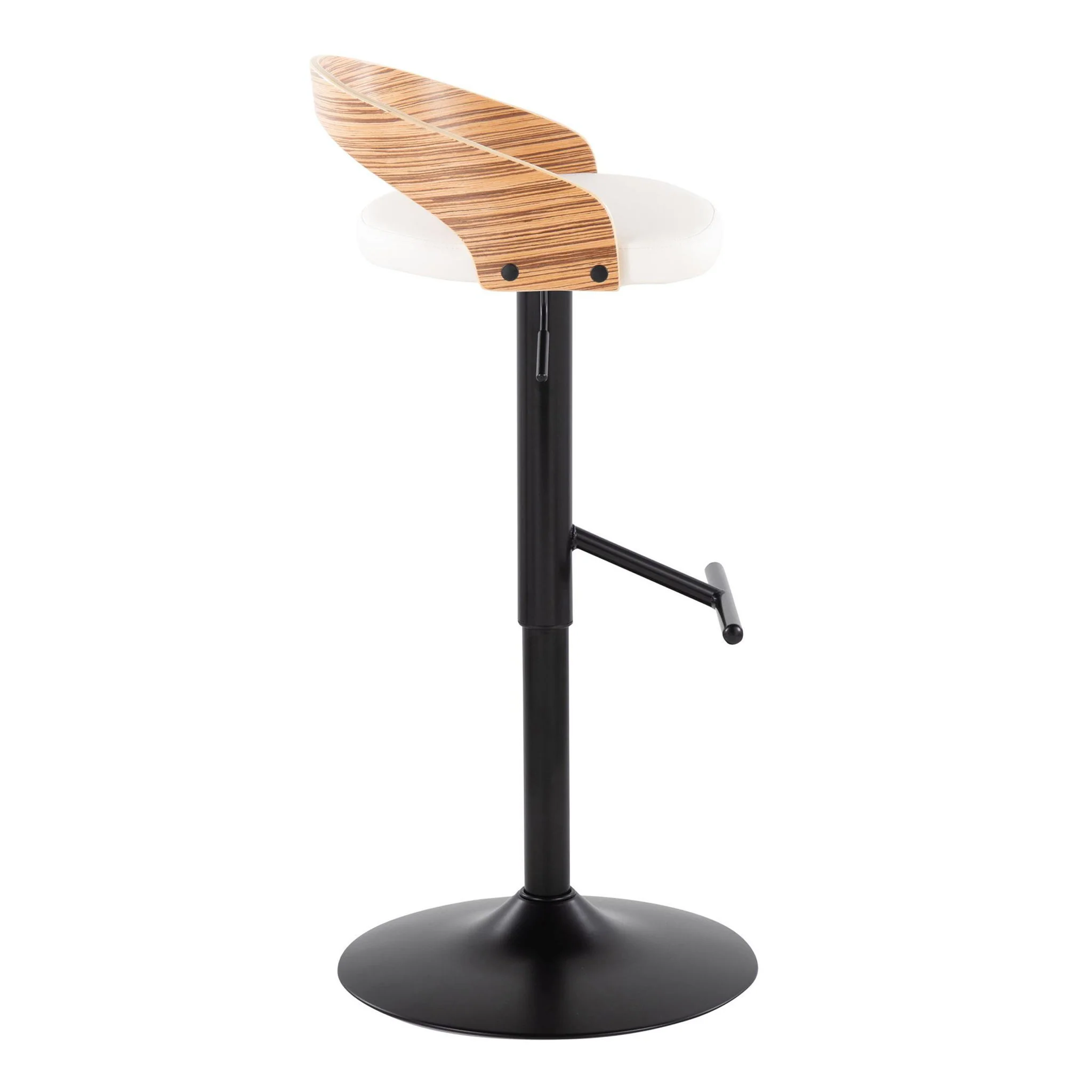 Grotto - Contemporary Adjustable Barstool With Swivel & Straight T Footrest (Set of 2) - Image 9