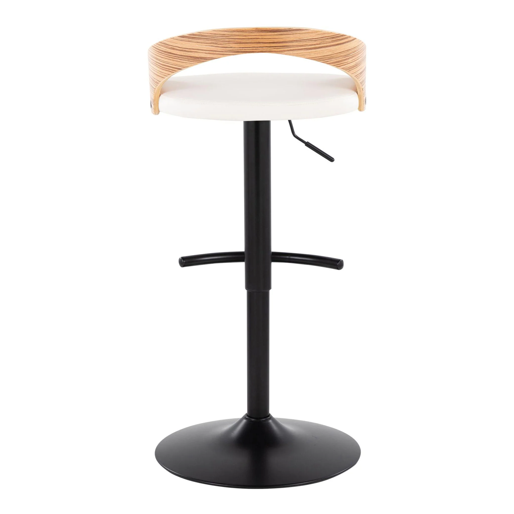 Grotto - Contemporary Adjustable Barstool With Swivel With Rounded T Footrest Elegant Design (Set of 2) - Image 10