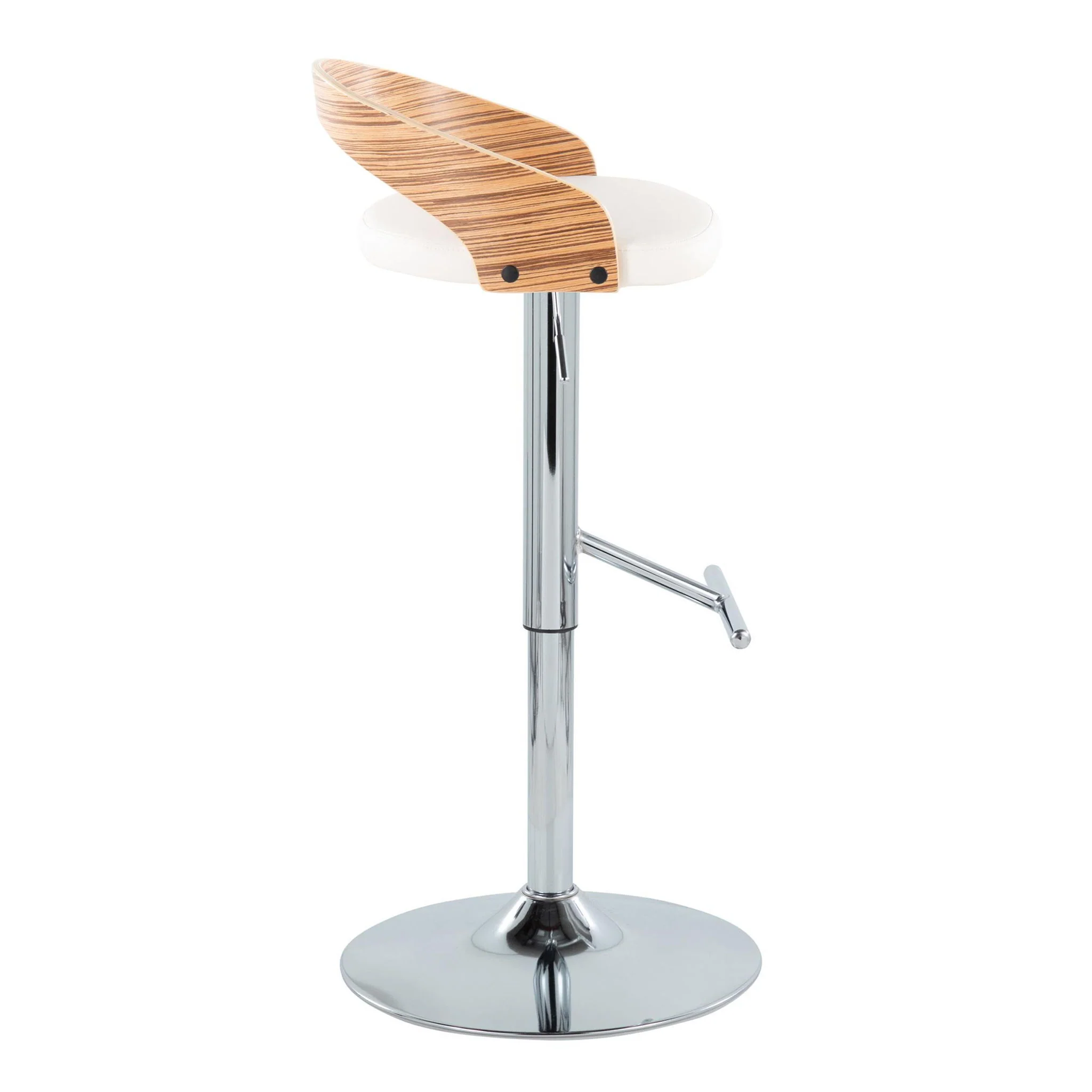 Grotto - Contemporary Adjustable Height Barstool With Swivel With Straight T Footrest (Set of 2) - Image 4