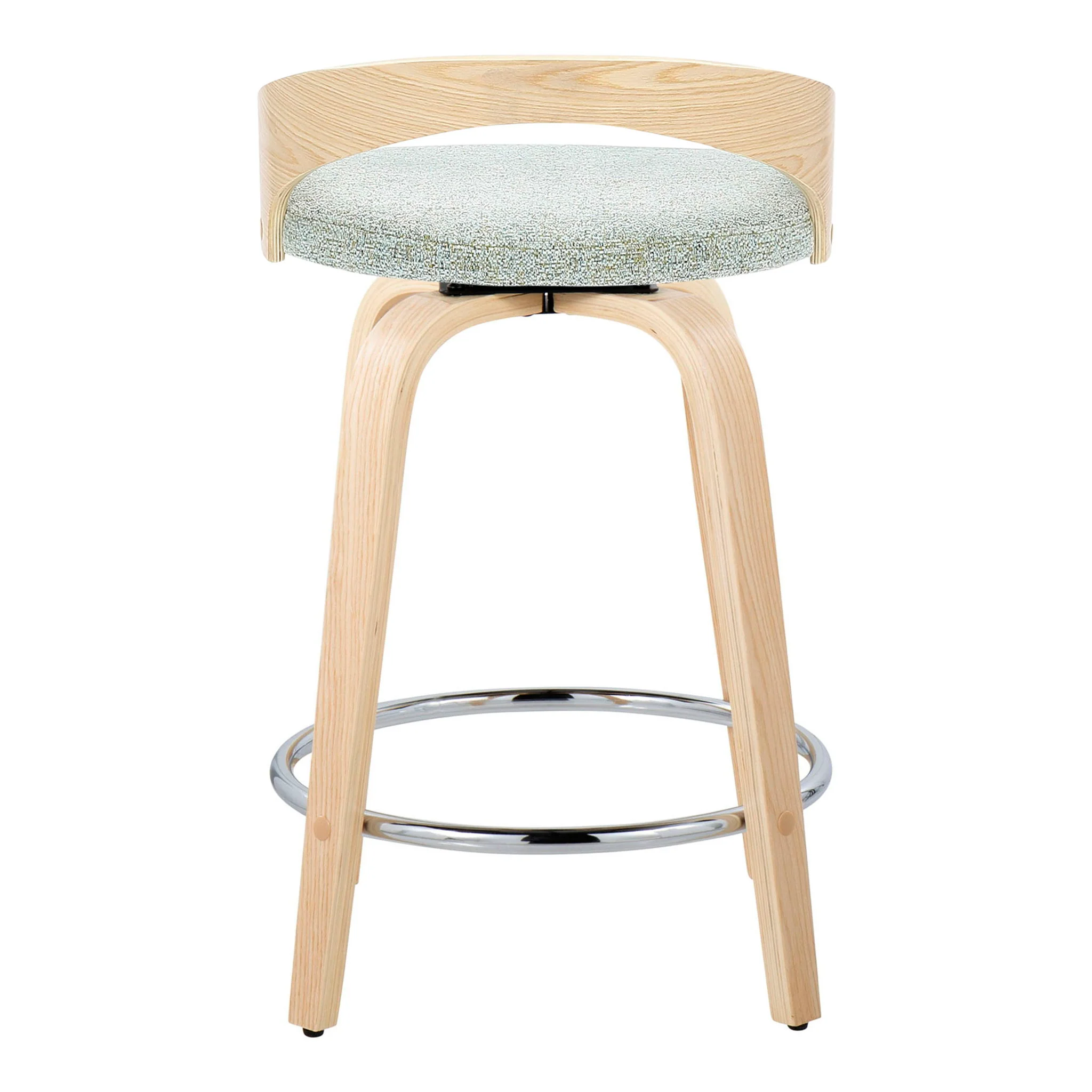 Grotto - Contemporary Fixed Height Counter Stool & Swivel, Round Footrest (Set of 2) - Image 15