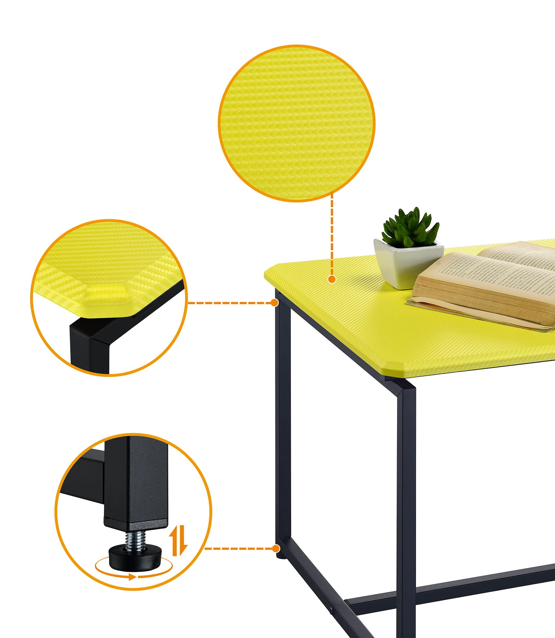 GT - 3 Piece Carbon Fiber Wrap Coffee Table And End Table (Set of 3) - Image 5