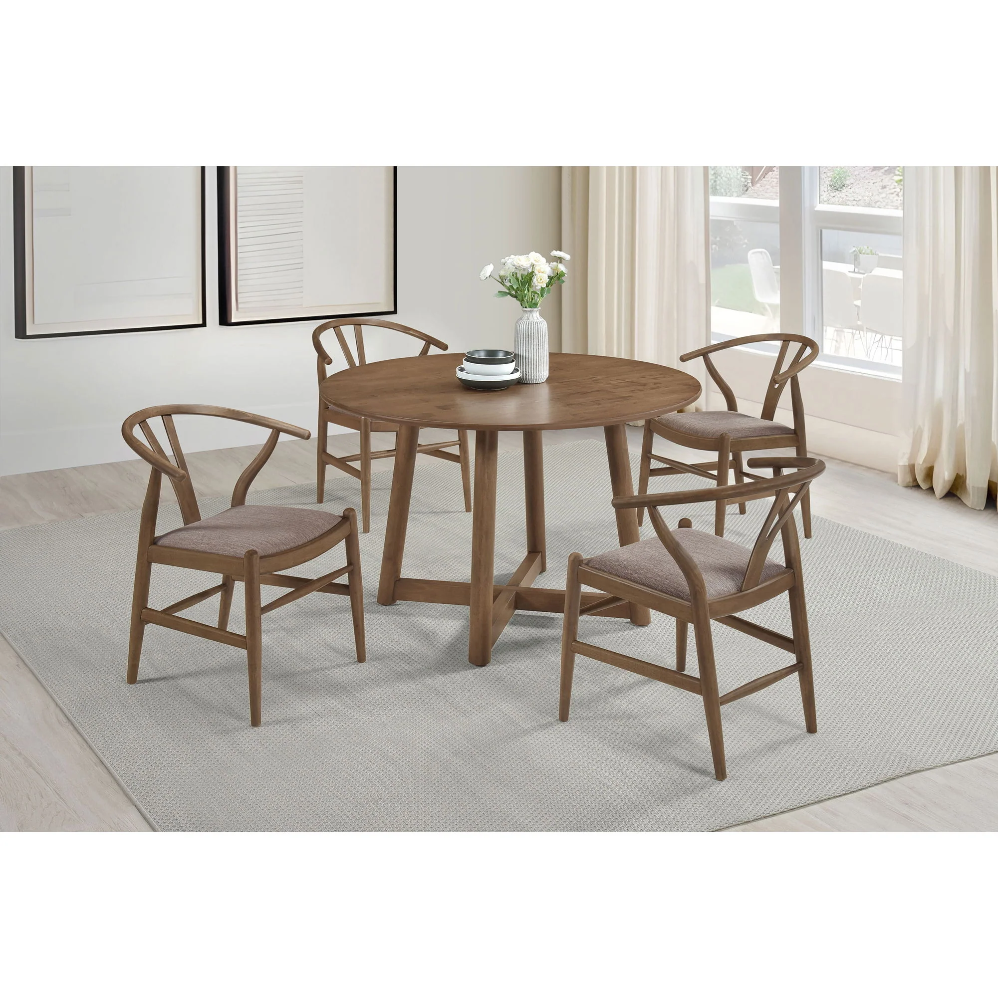 Guinea - Dining Table With Interlocking Base Design - Walnut - Image 5