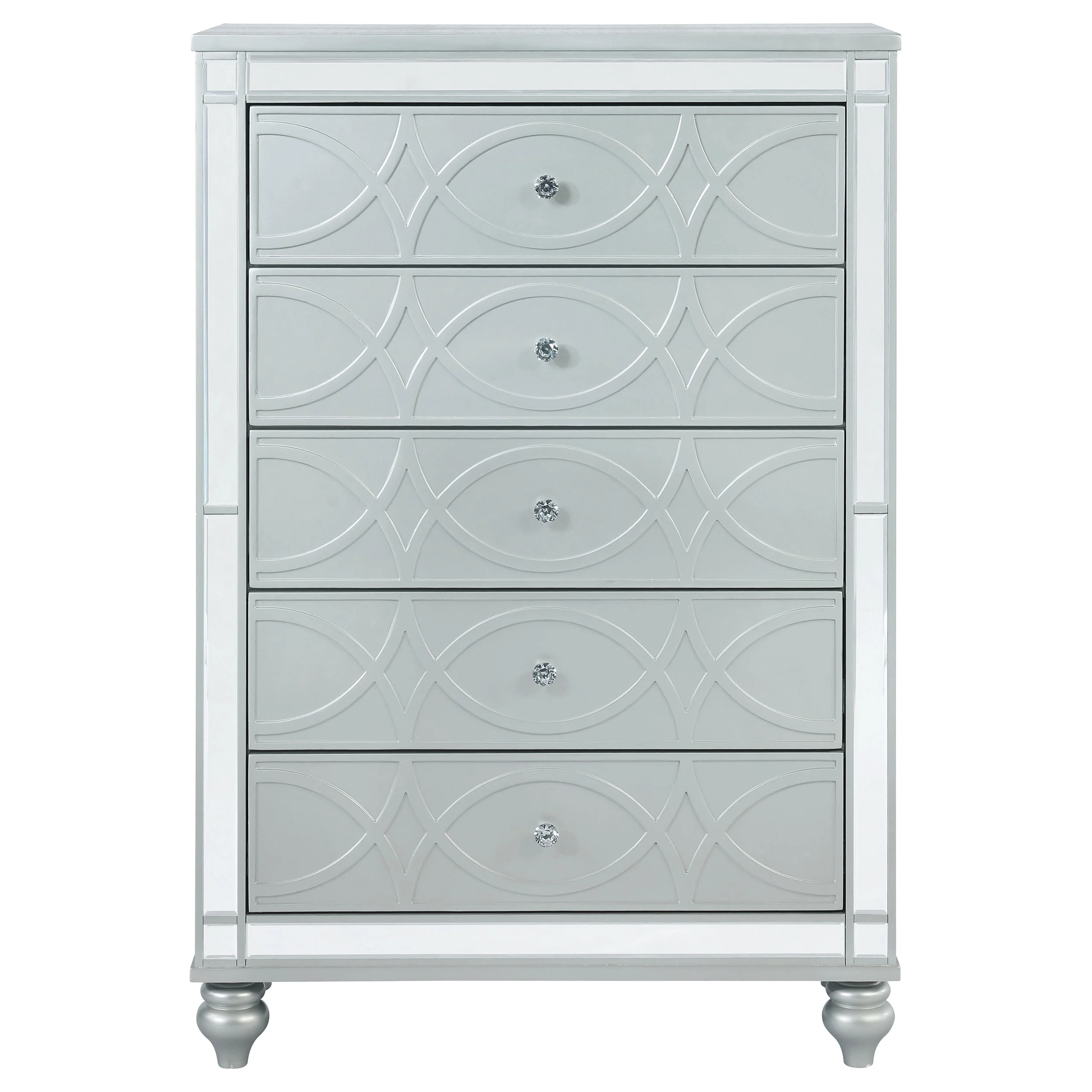 Gunnison 5-Drawer Chest Silver Metallic - Image 4