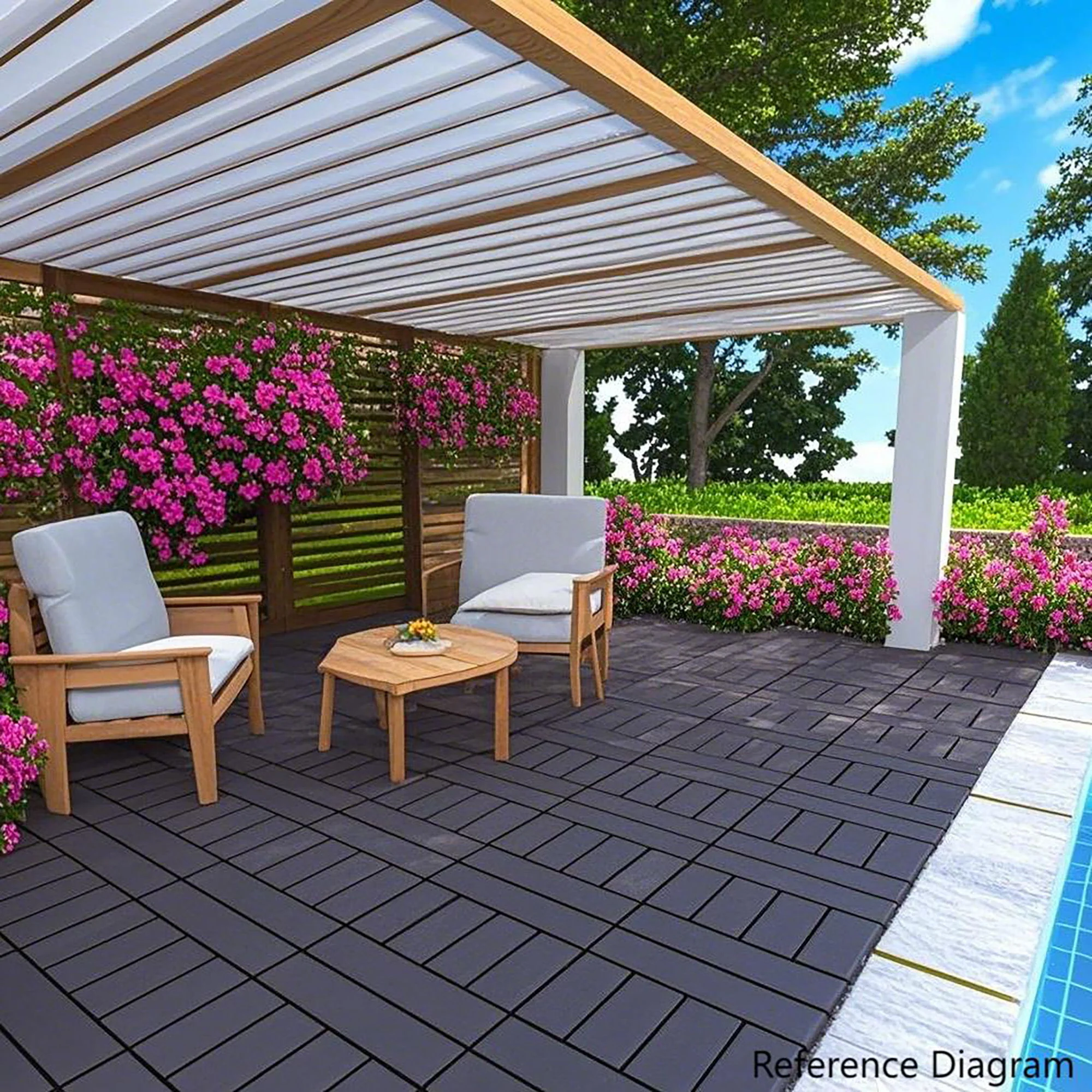 H Style Diy Module Interlocking Patio Deck Tiles - Image 5