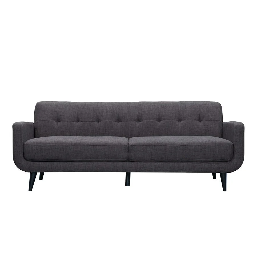 Hadley Heirloom Charcoal Fabric Mid-Century Sofa - Image 2