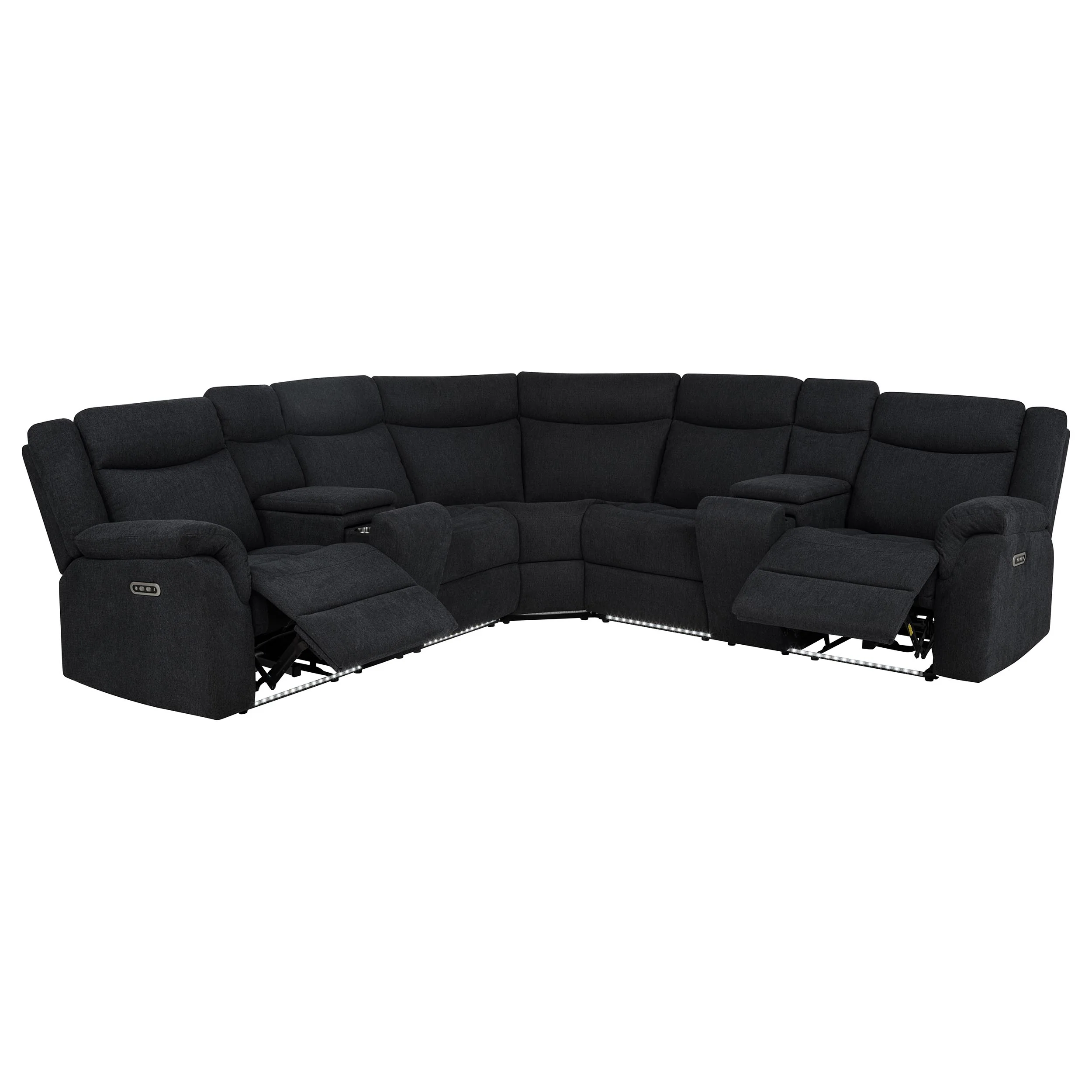 Hagen Upholstered Power Reclining Sectional Sofa Steel Grey - Image 2