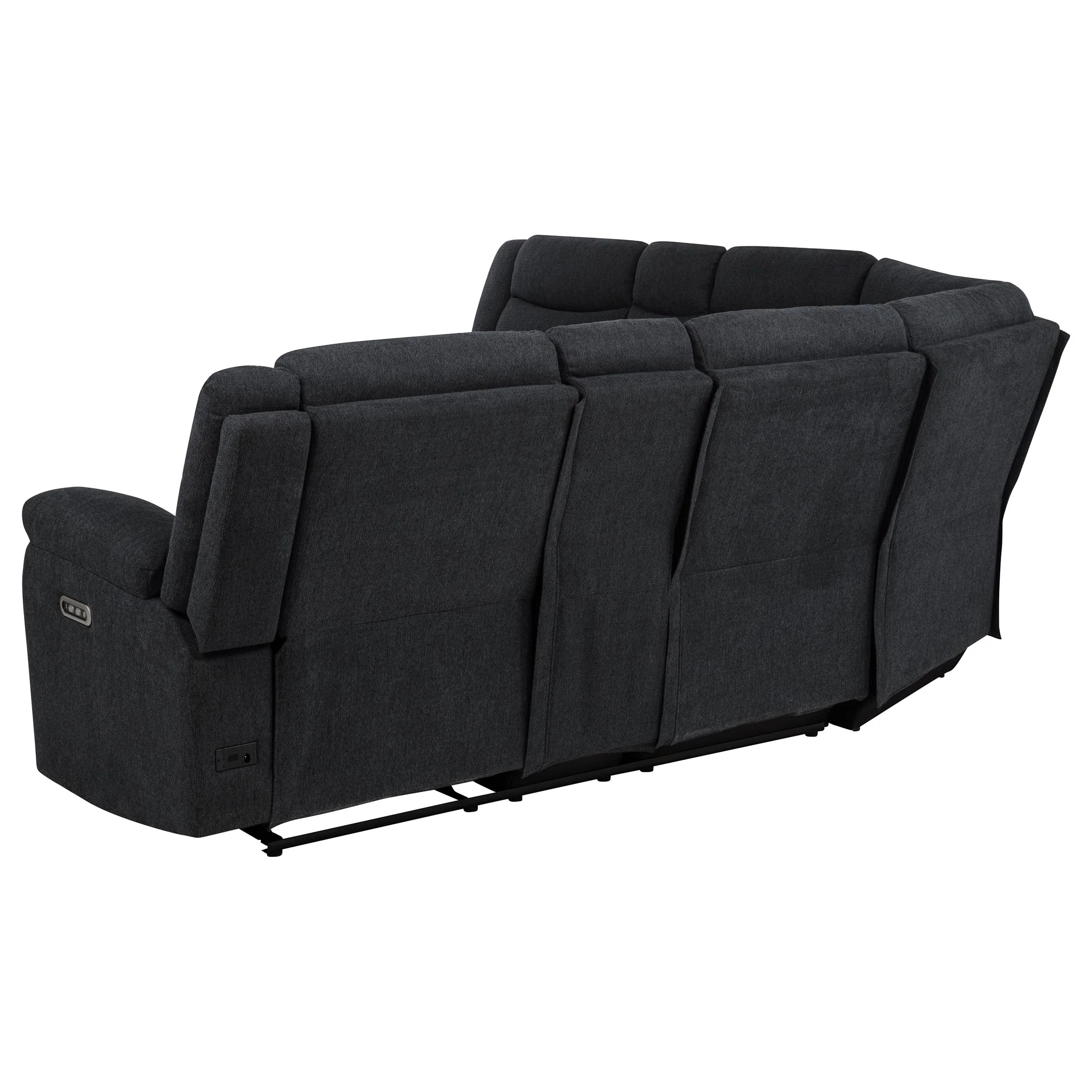 Hagen Upholstered Power Reclining Sectional Sofa Steel Grey - Image 3
