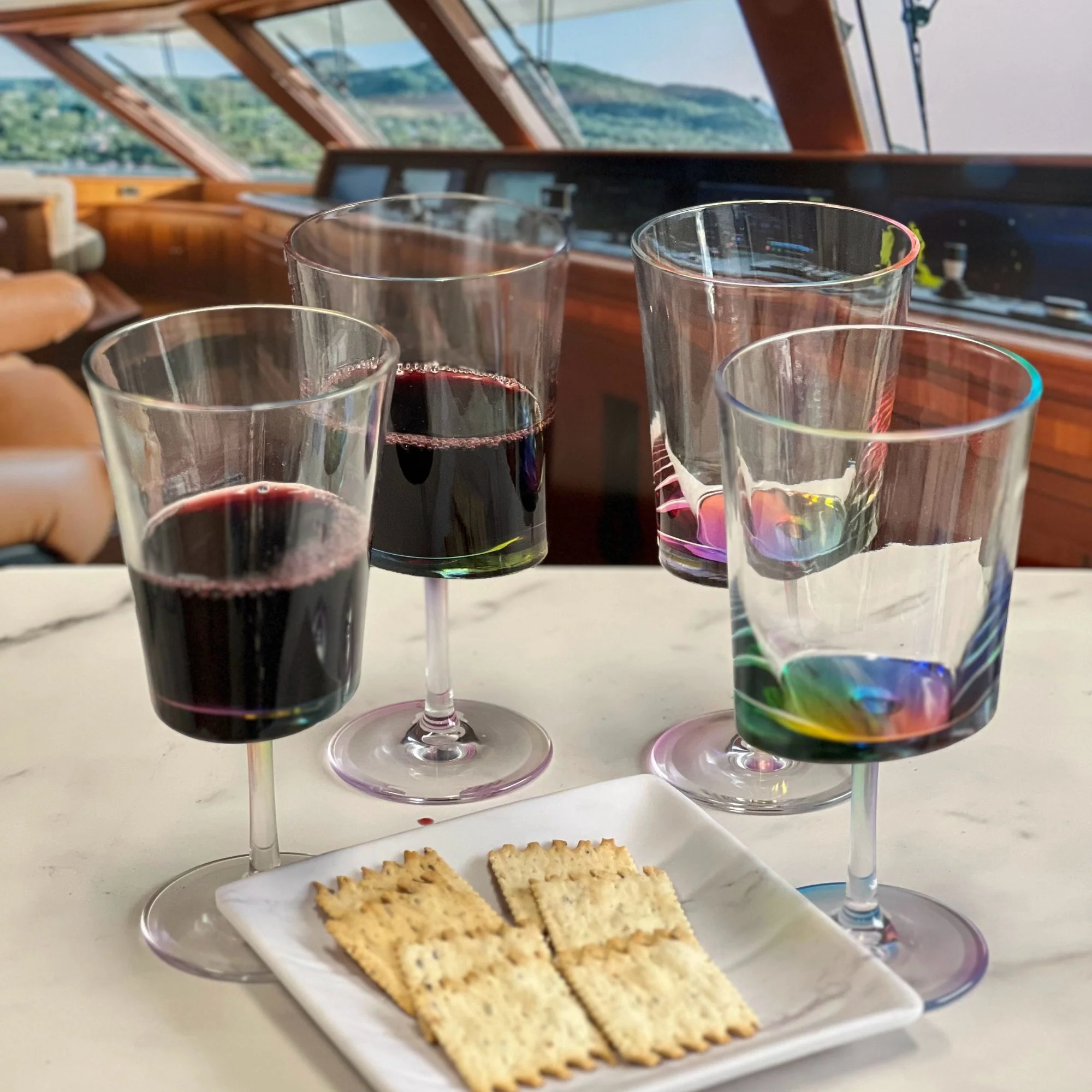 Halo Leadingware Oval Plastic Wine Glasses (Set of 4), Unbreakable Bpa Free Acrylic, 12Oz - Clear - Image 5