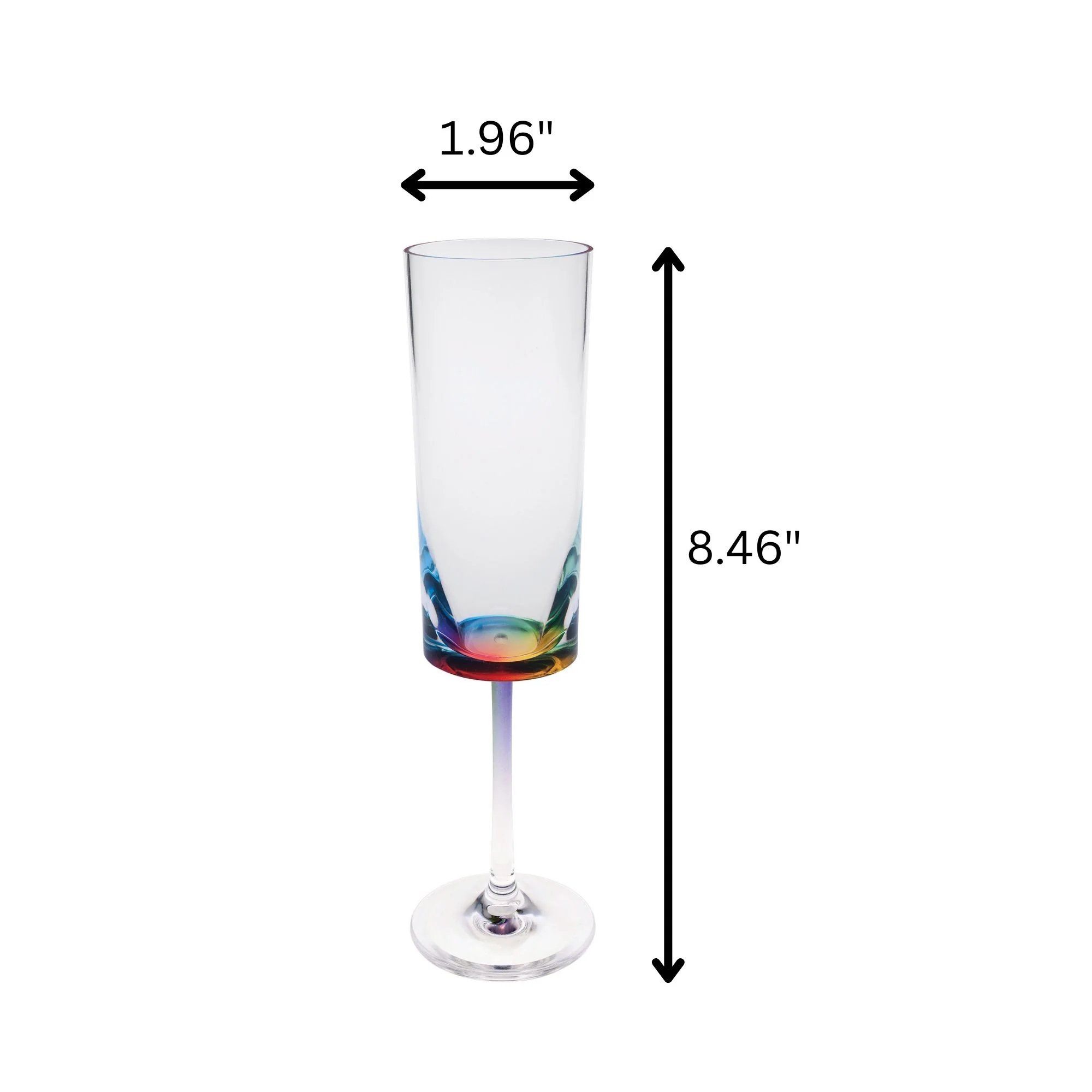 Halo - Oval Unbreakable Plastic Champagne Flutes Acrylic Wedding Glasses, 4Oz Capacity (Set of 4) - Clear - Image 2