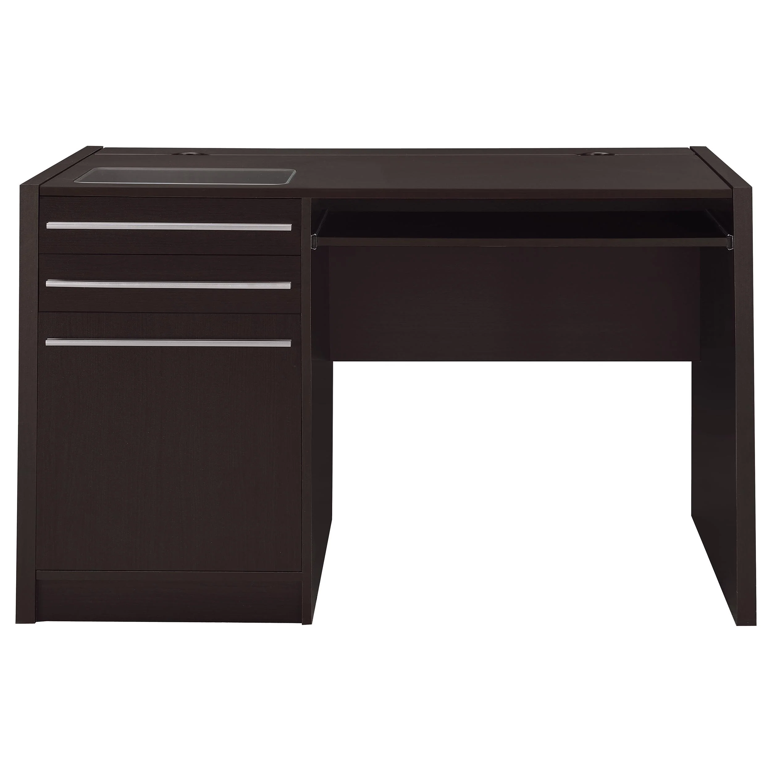 Halston 47-inch 2-Drawer Office Desk with Cabinet Cappuccino - Image 5