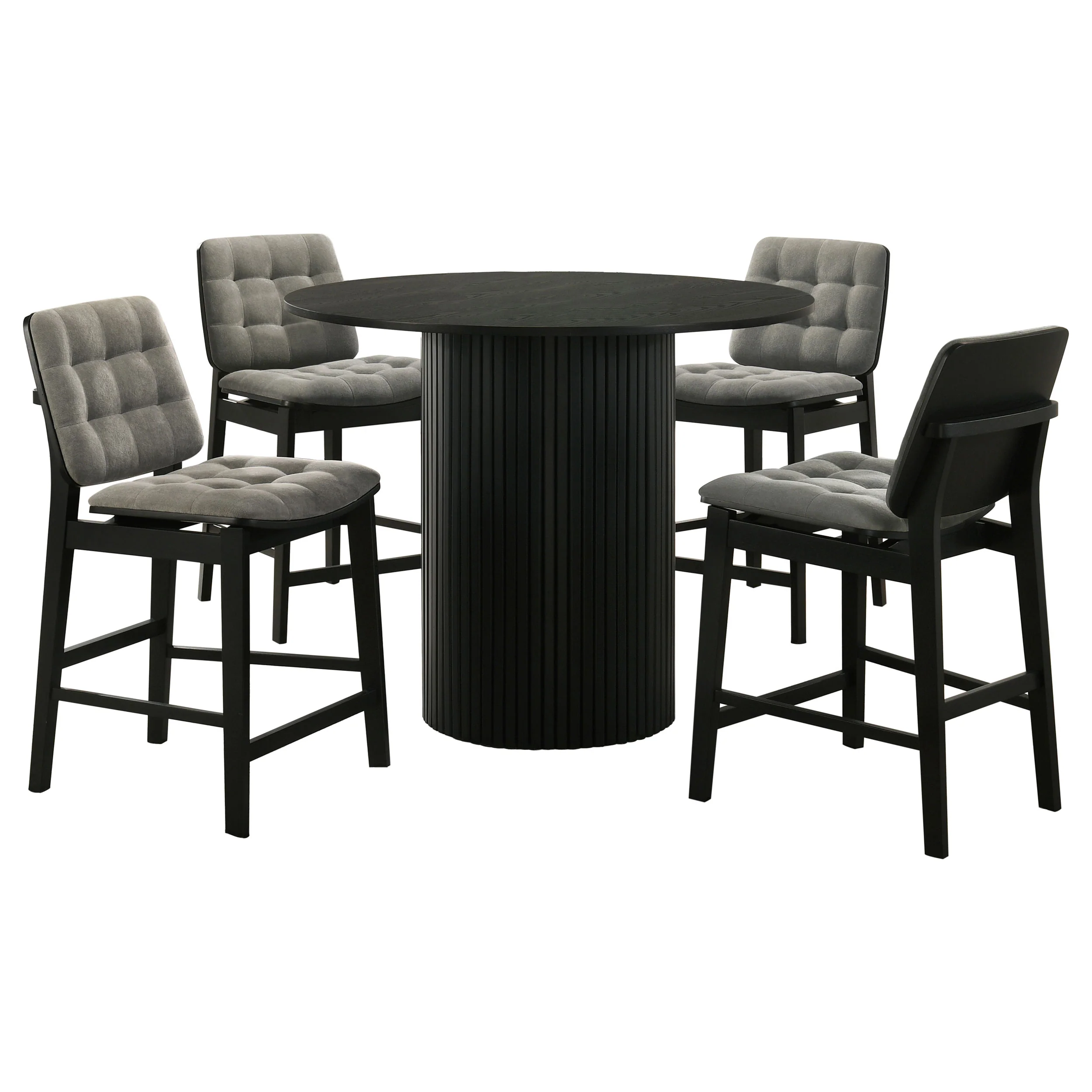Hamlyn 5-Piece Round Counter Height Dining Set Grey - Image 2