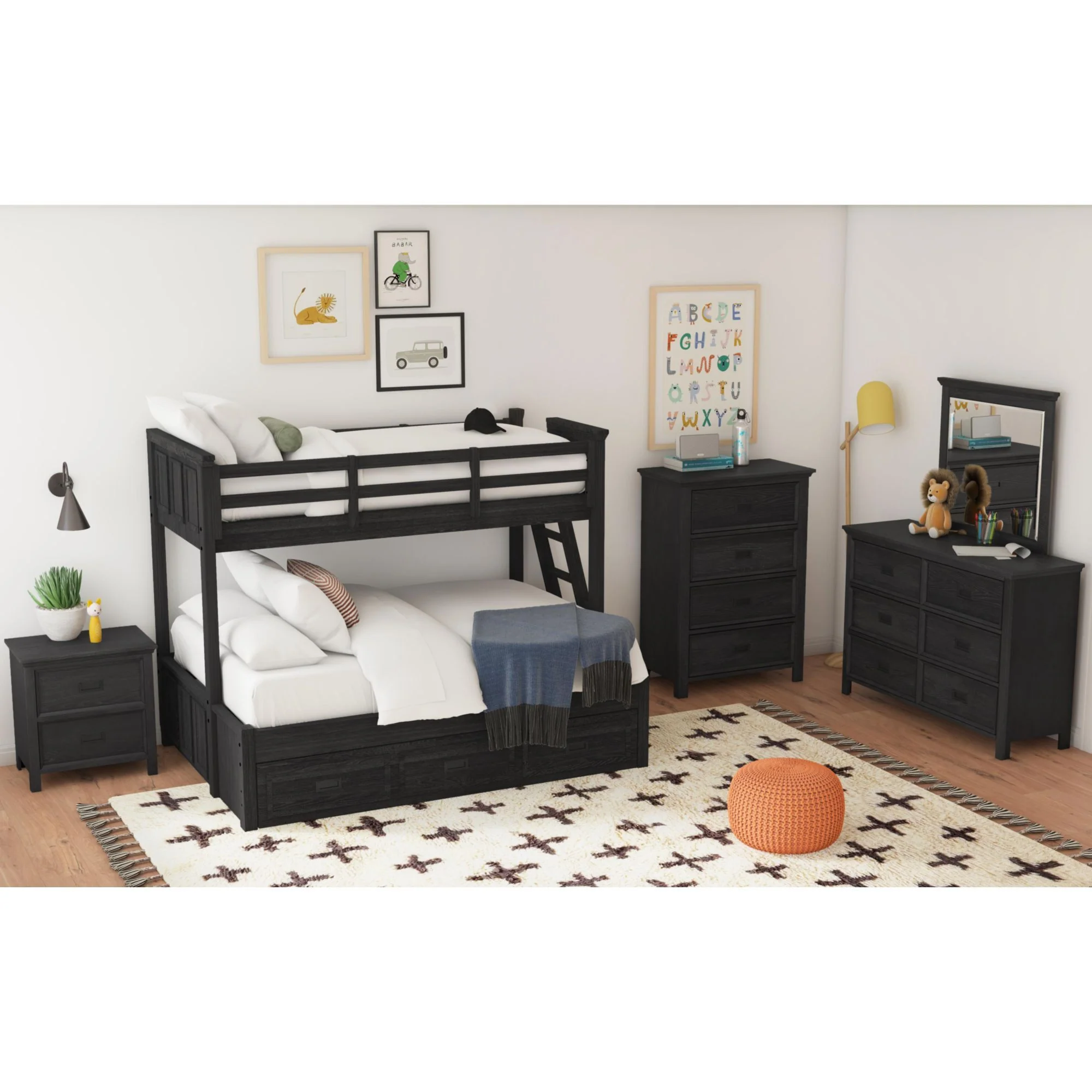 Hampton Kids - Bunk With Ladder And Trundle Bedroom Set - Image 3