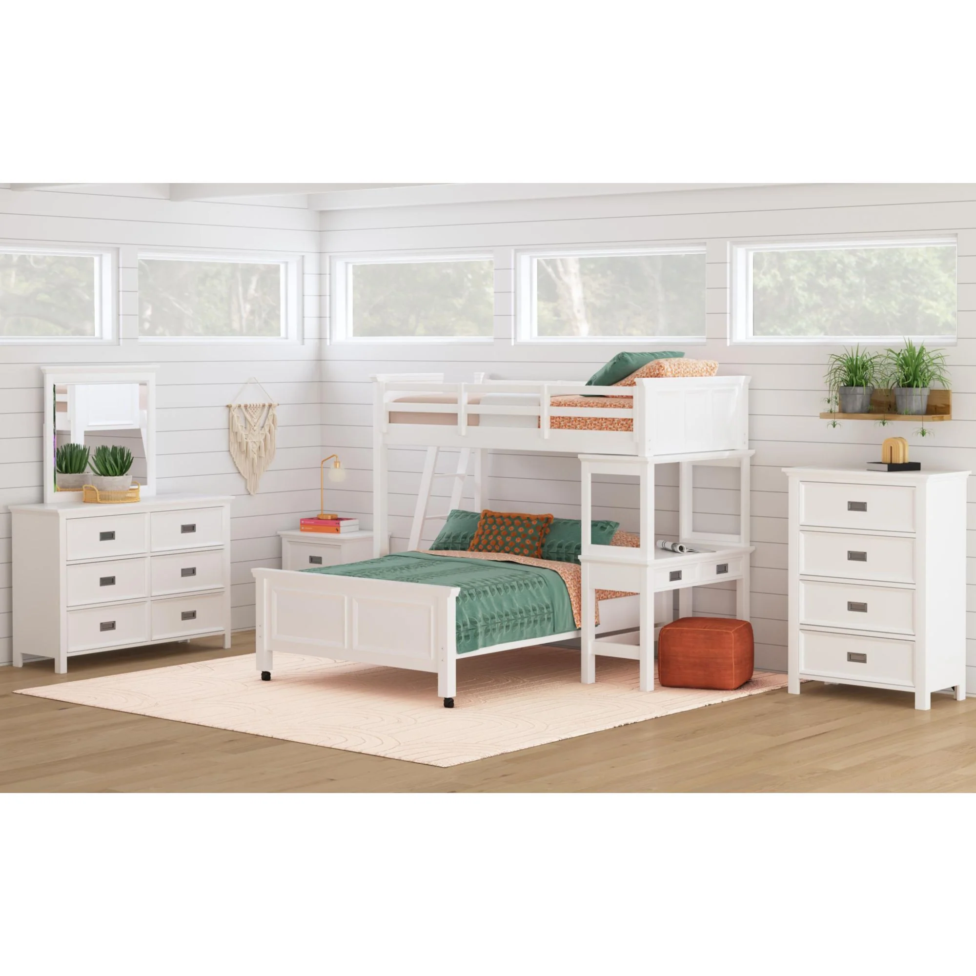 Hampton Kids - Loft With Ladder And Desk With Speaker Bedroom Set - Image 3