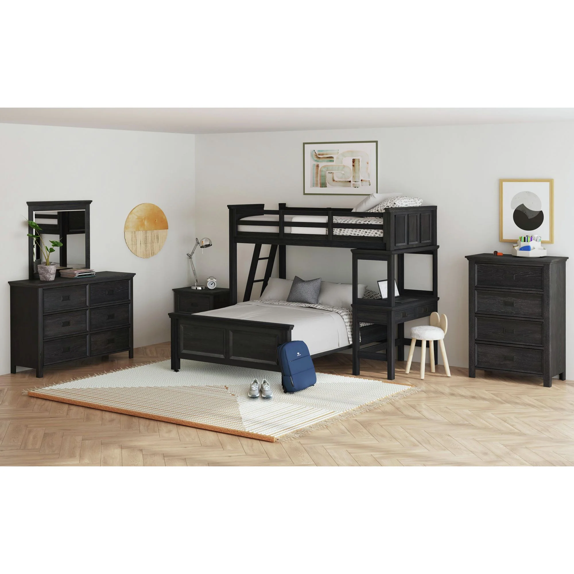 Hampton Kids - Loft With Ladder And Desk With Speaker Bedroom Set - Image 4