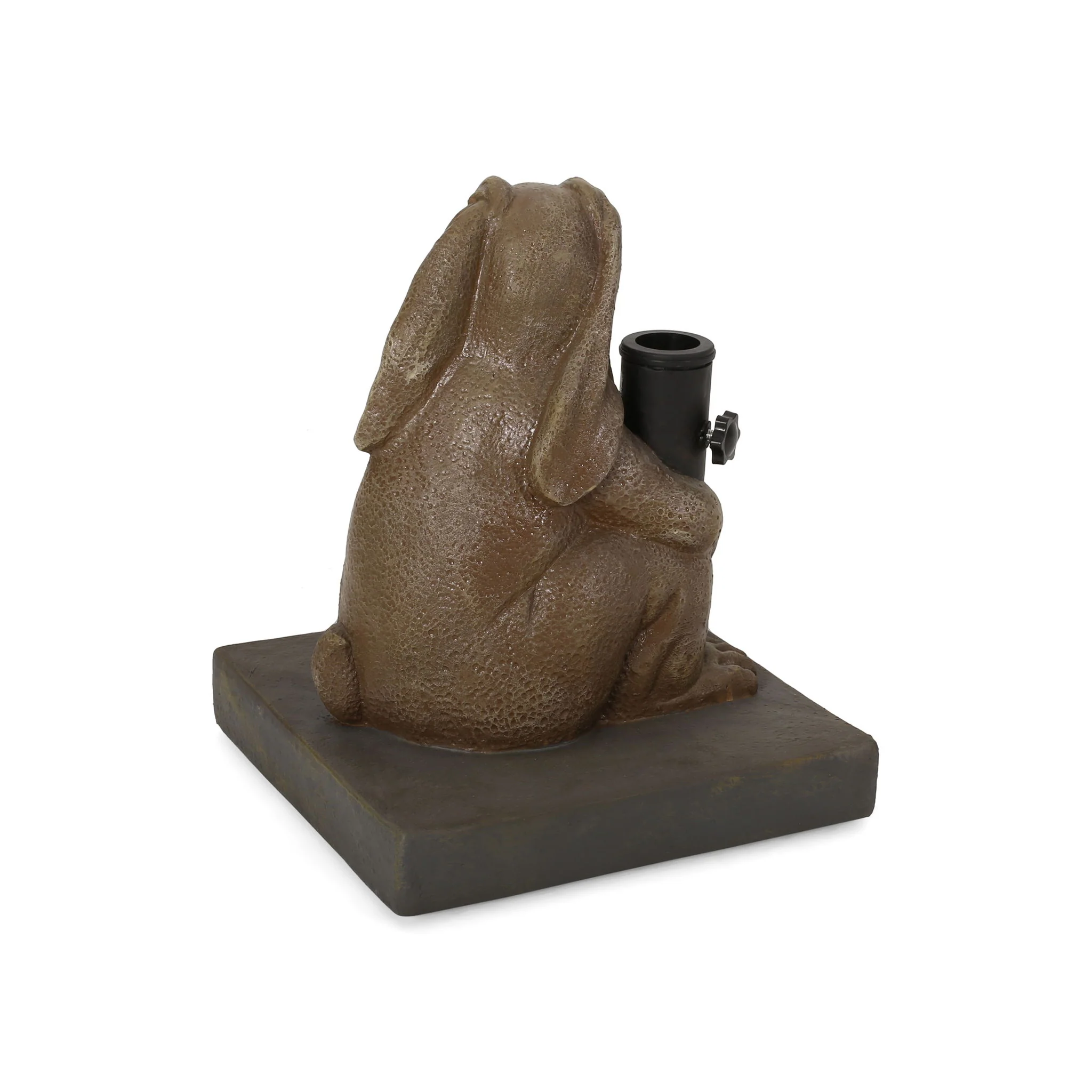 Hand Crafted Rabbit Umbrella Base With Playful Design - Light Brown - Image 6