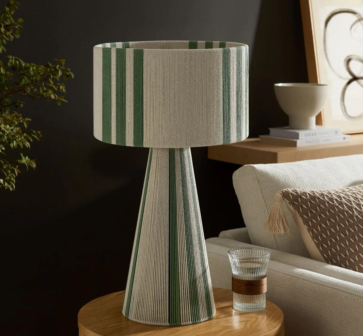 Handwoven Cotton Thread Table Lamp – Decorative Ambient Lighting for Home - Image 12