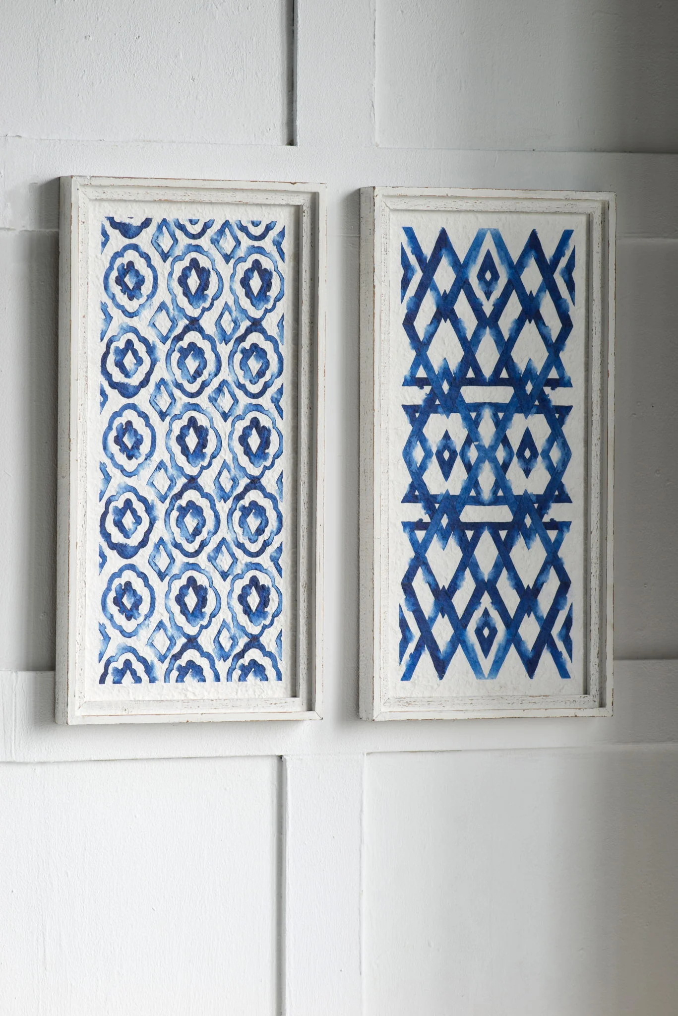 Hanging Sculptures, Modern Wall Art Decor (Set of 2) - White / Blue - Image 5