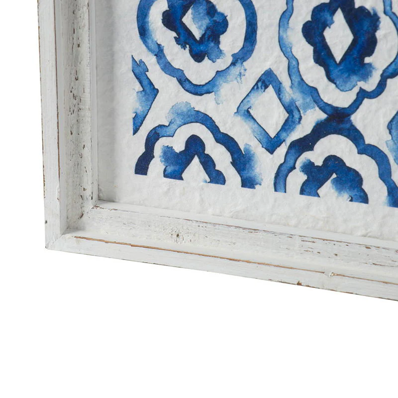 Hanging Sculptures, Modern Wall Art Decor (Set of 2) - White / Blue - Image 7