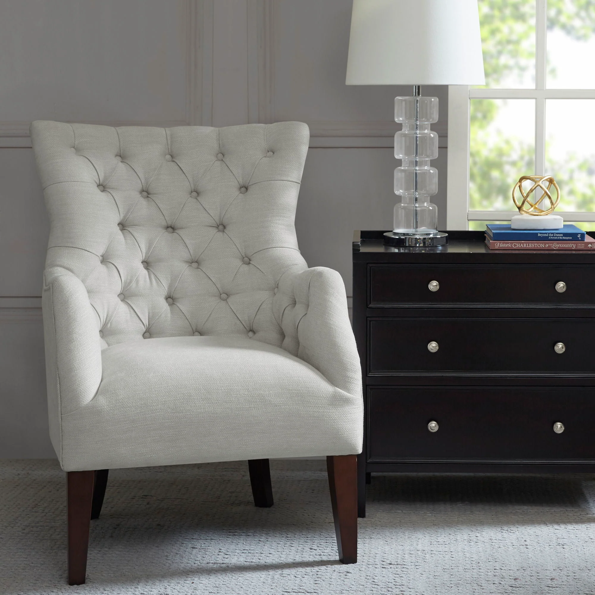 Hannah - Button Tufted Wing Chair - Image 9