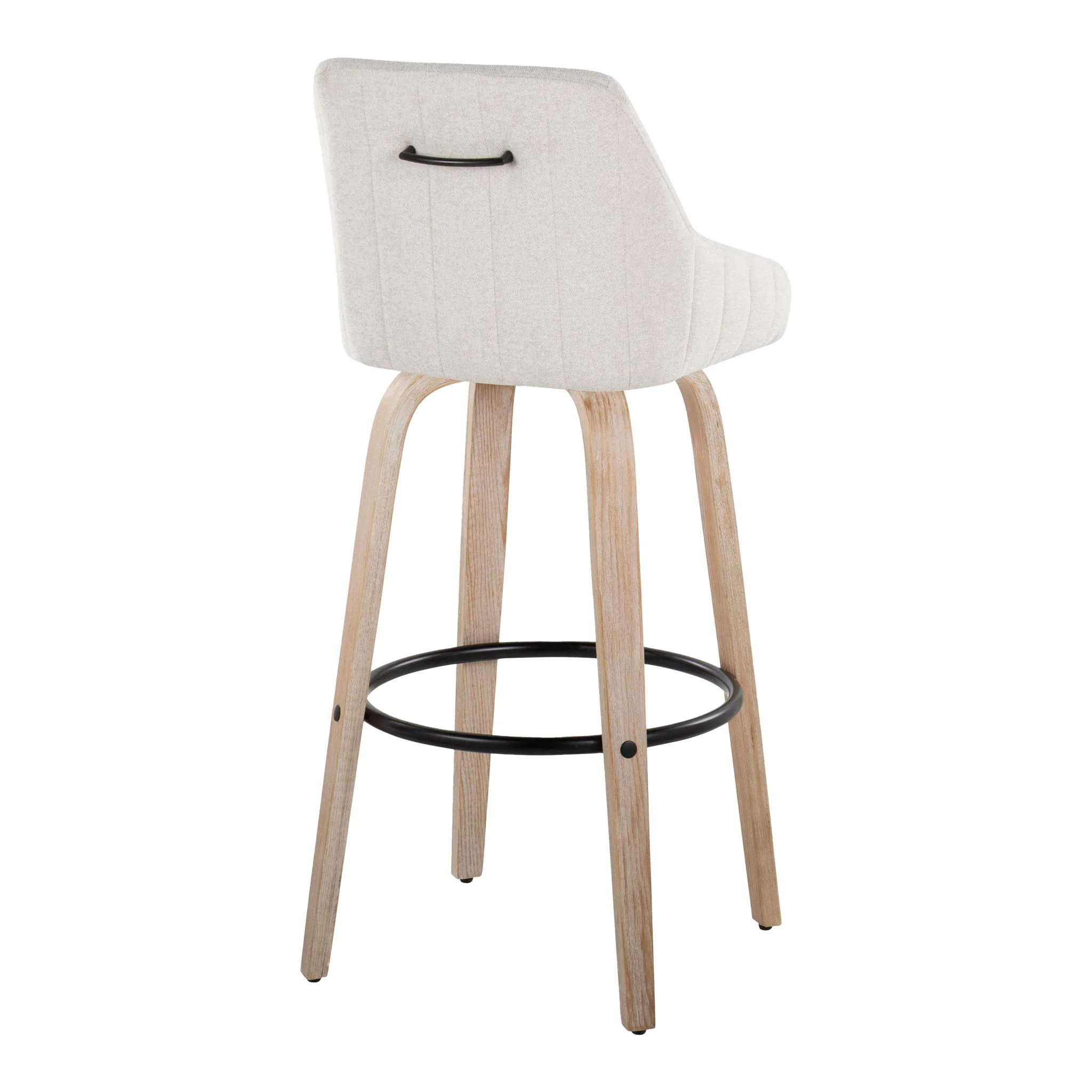 Hannah - Transitional Fixed Height Barstool With Swivel With Round Footrest (Set of 2) - Image 4