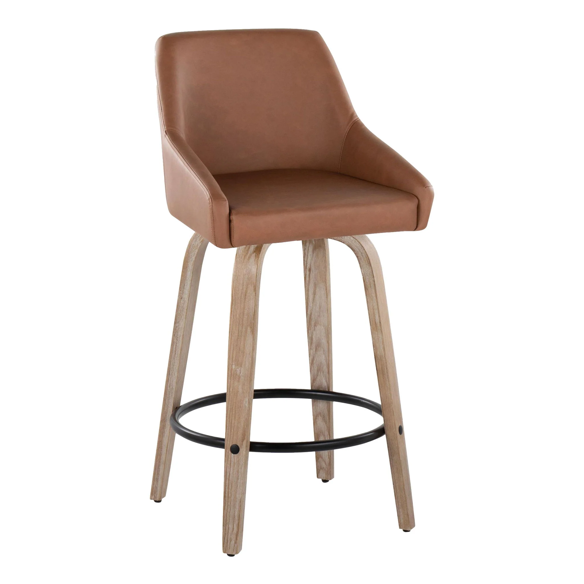 Hannah - Transitional Fixed Height Counter Stool With Swivel With Round Footrest (Set of 2) - Image 13