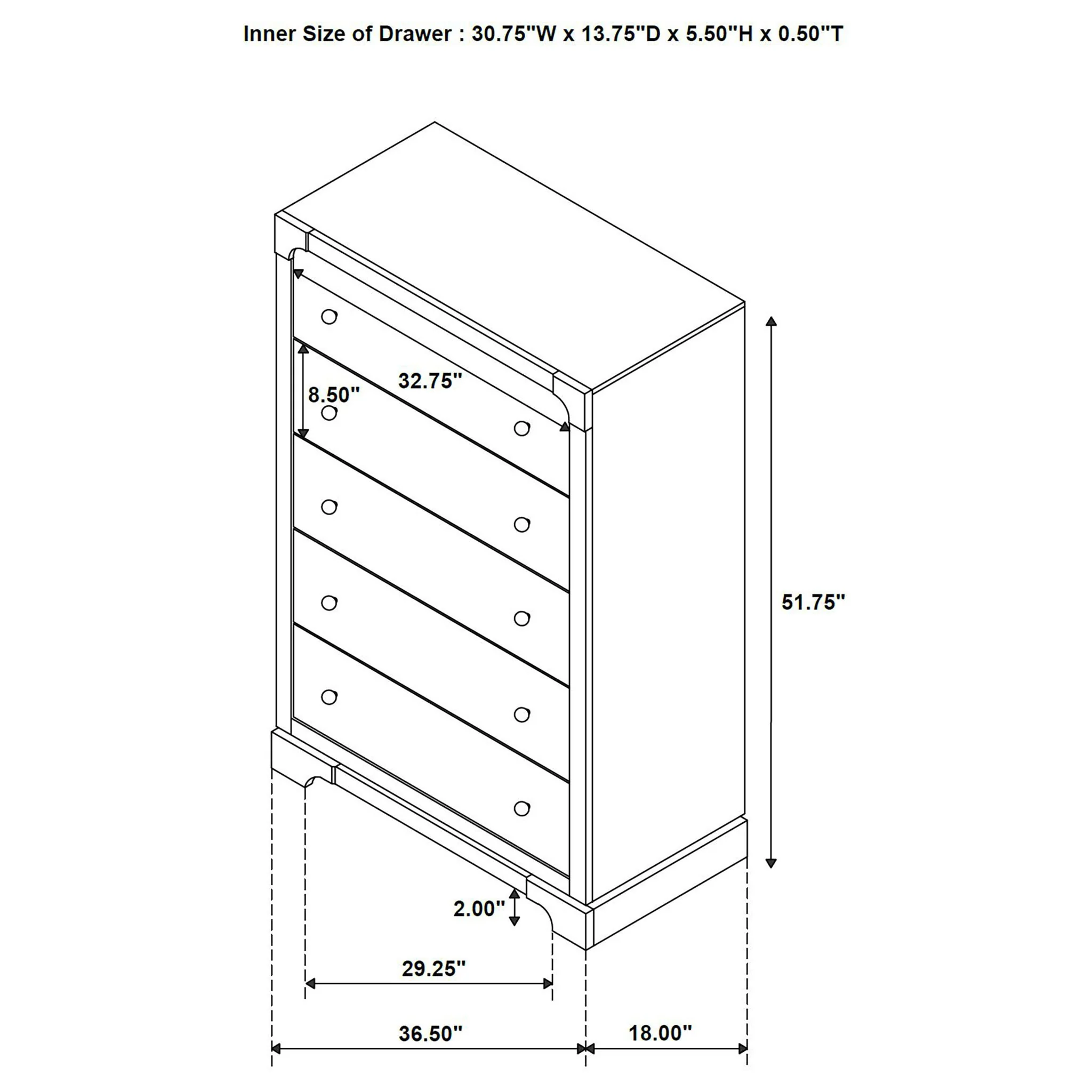 Harbington - 5 Drawer Chest - Chocolate - Image 5