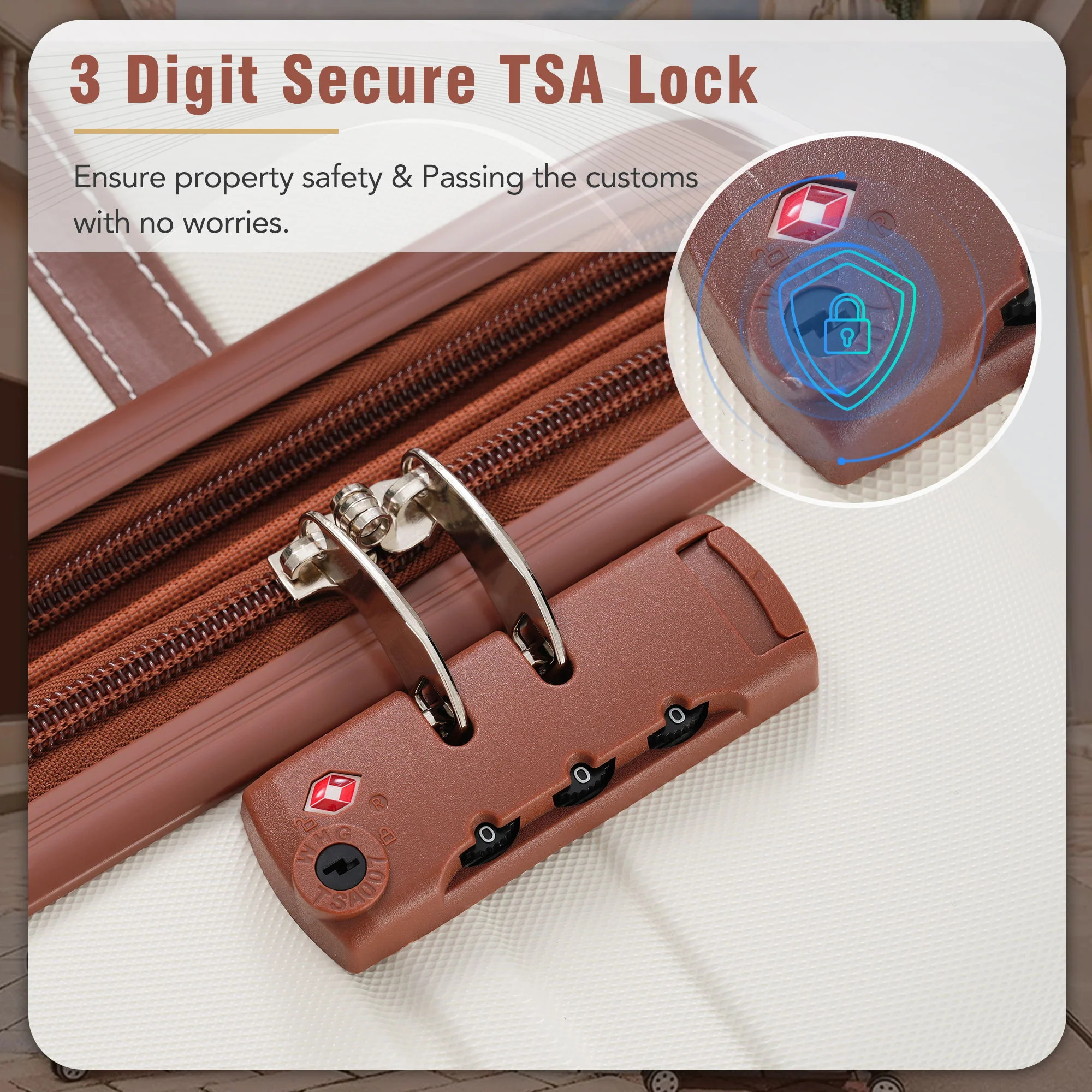 Hardshell Luggage Sets 3 Pieces 20" / 24" Luggages And Cosmetic Case Spinner Suitcase With Tsa Lock Lightweight - Image 10