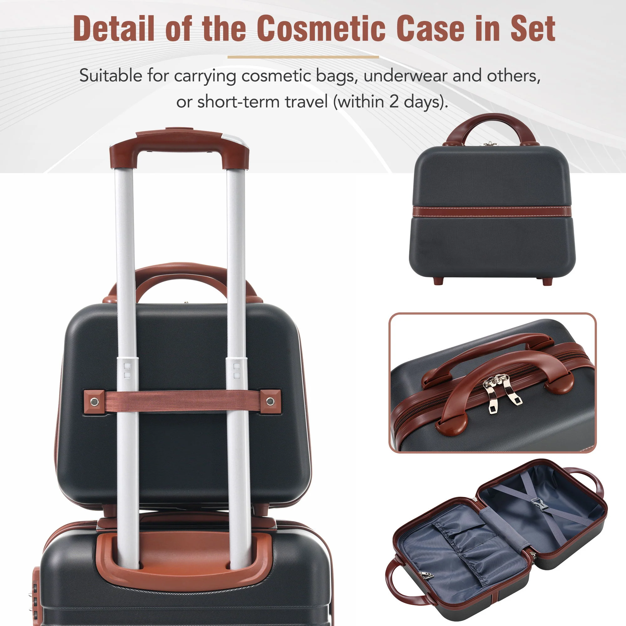 Hardshell Luggage Sets 3 Pieces 20" / 24" Luggages And Cosmetic Case Spinner Suitcase With Tsa Lock Lightweight - Image 9