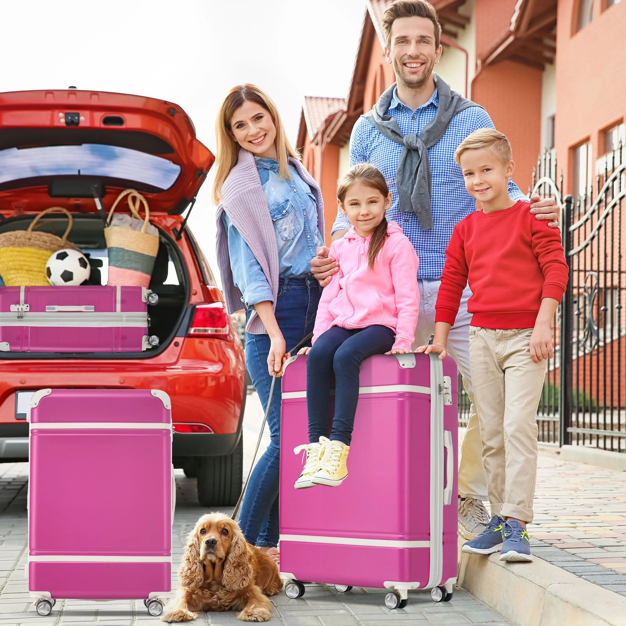 Hardshell Luggage Sets 4 Pieces 20" / 24" / 28" Luggages And Cosmetic Case Spinner Suitcase With Tsa Lock Lightweight - Image 17