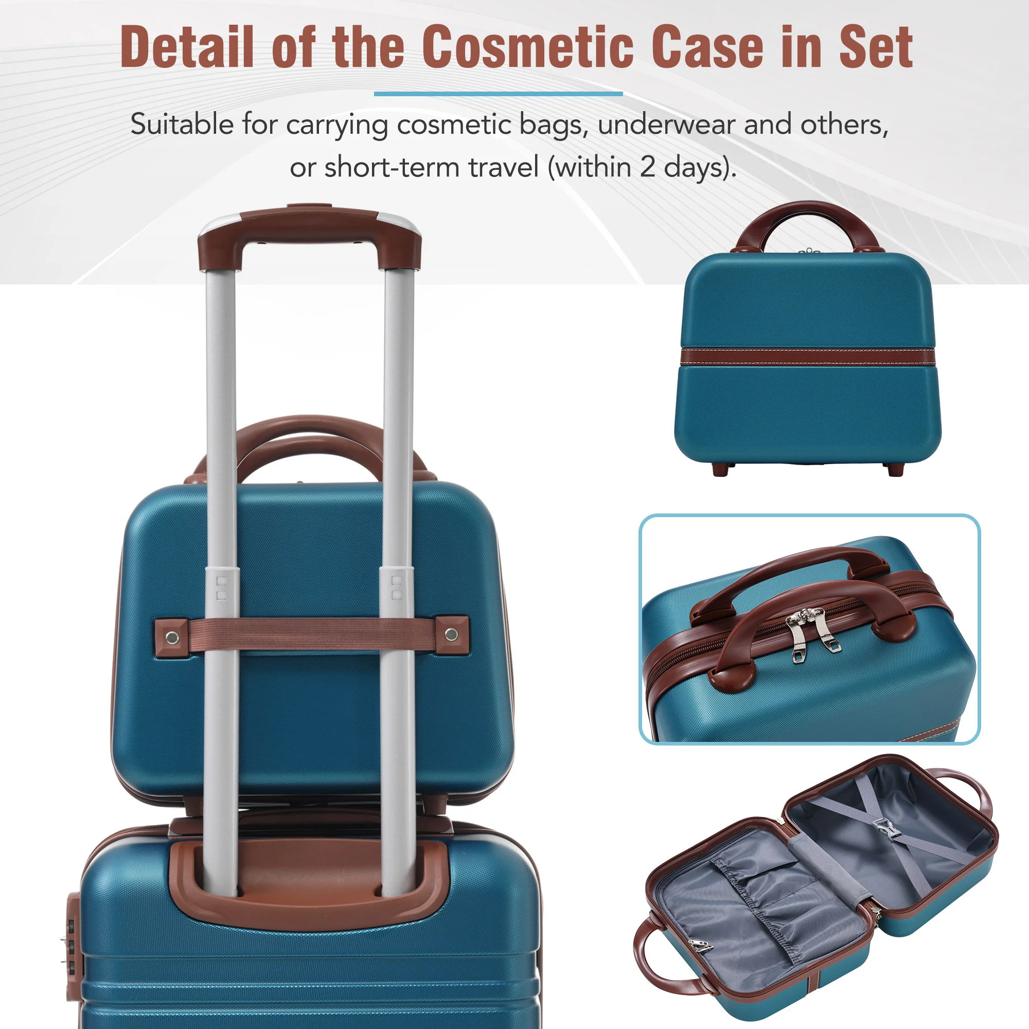 Hardshell Luggage Sets 4 Pieces 20" / 24" / 28" Luggages And Cosmetic Case Spinner Suitcase With Tsa Lock Lightweight - Image 22