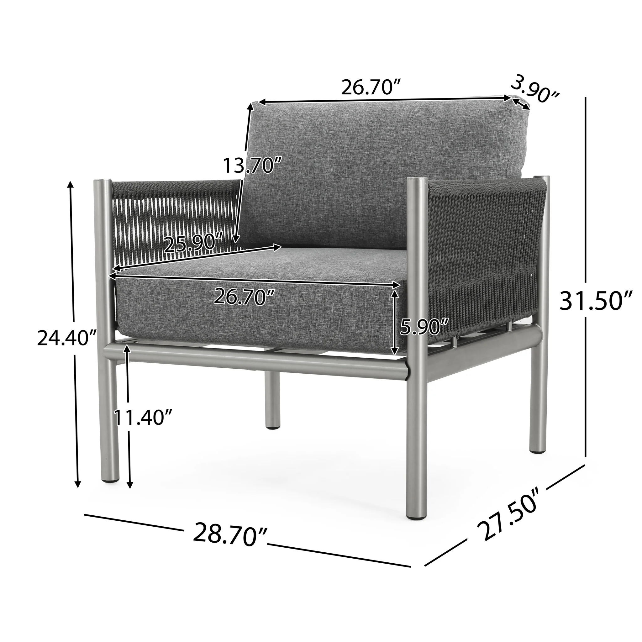 Hargrove - Club Chair - Silver / Gray - Image 6