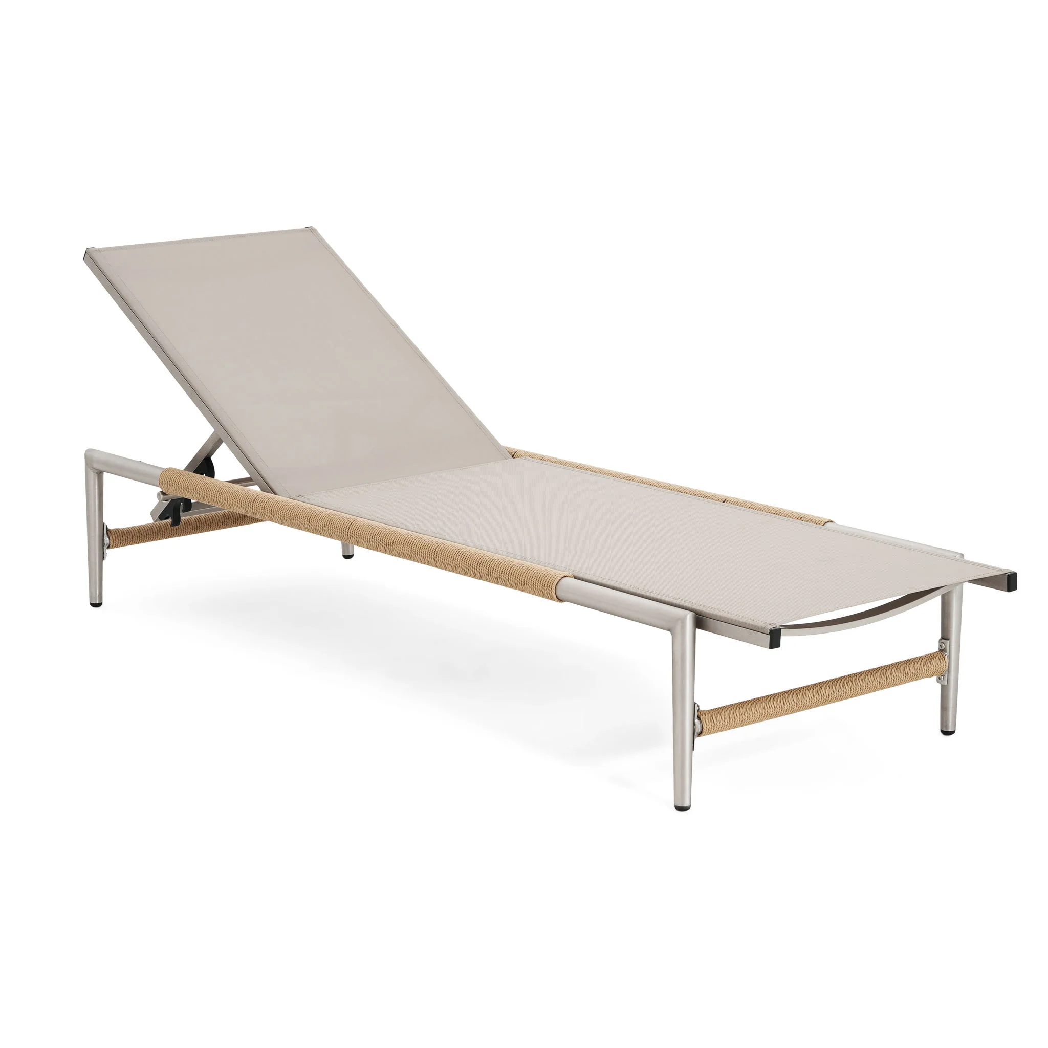 Hargrove - Outdoor Patio Aluminum Chaise Lounge (Set of 2) - Natural / Silver - Image 2