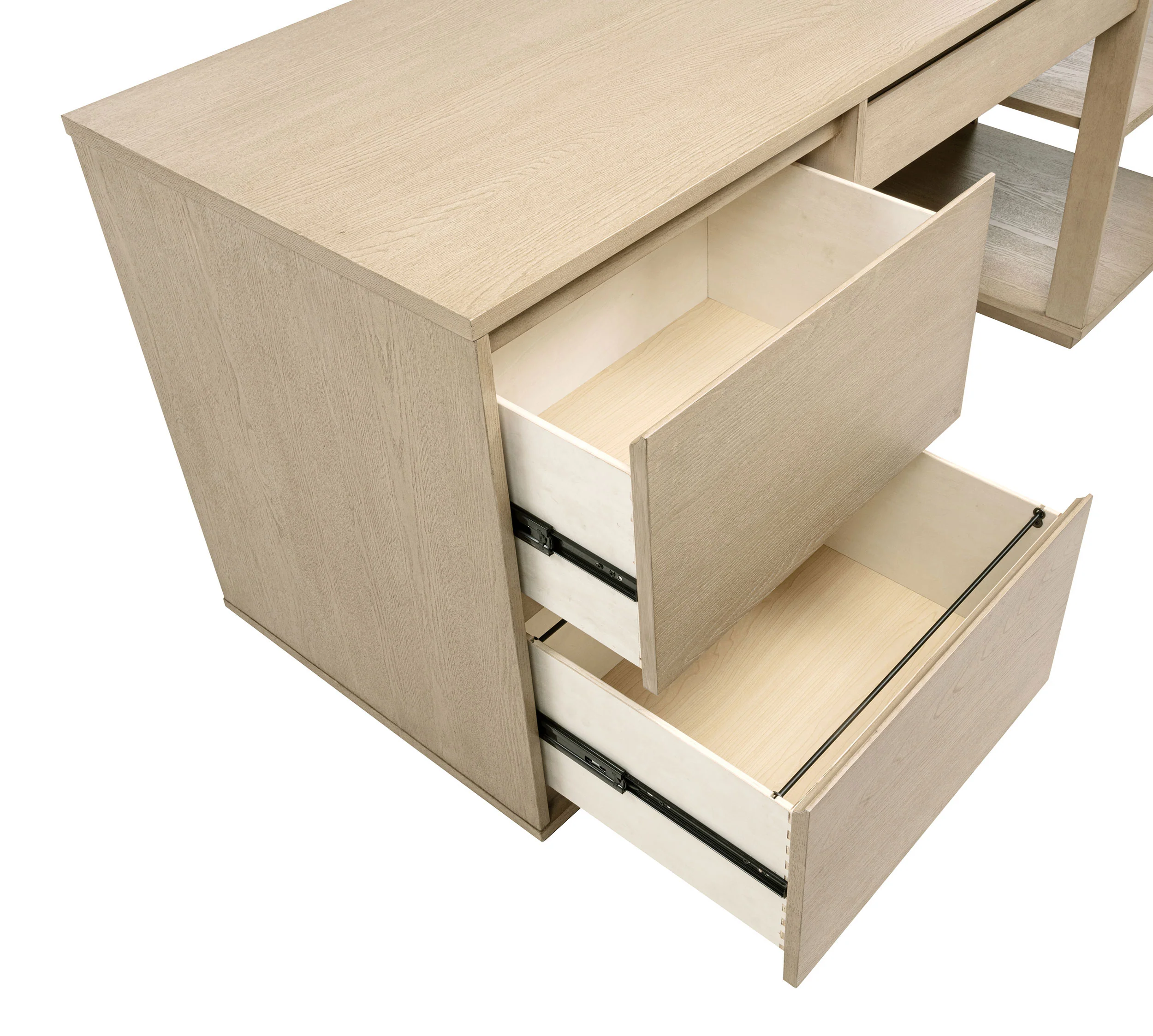 Harkes 75-Inch Computer Desk with Drawers, Light Elm - Image 3