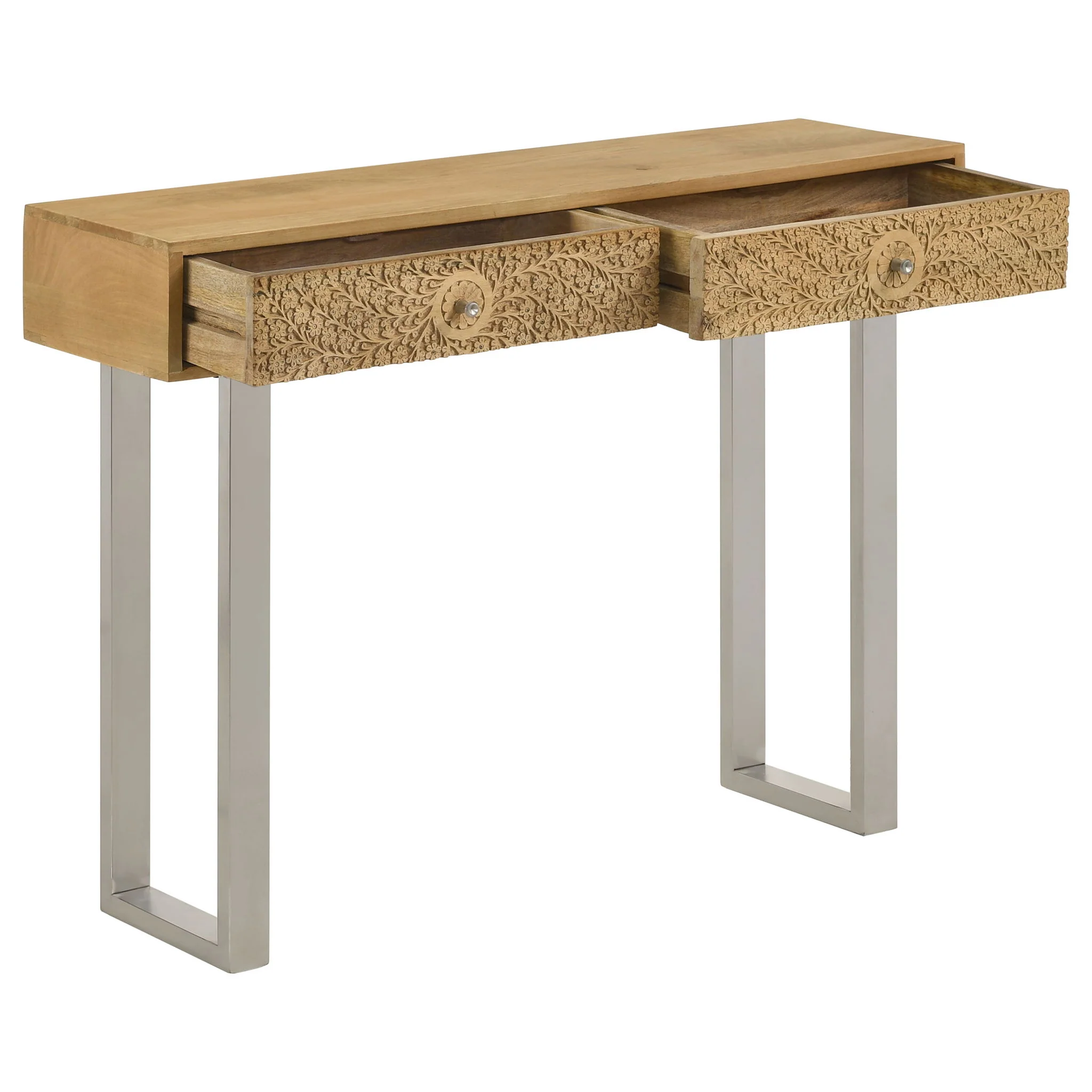 Harmony - 2 Drawer Table With Sled Base In Tones Accents - Natural - Image 7
