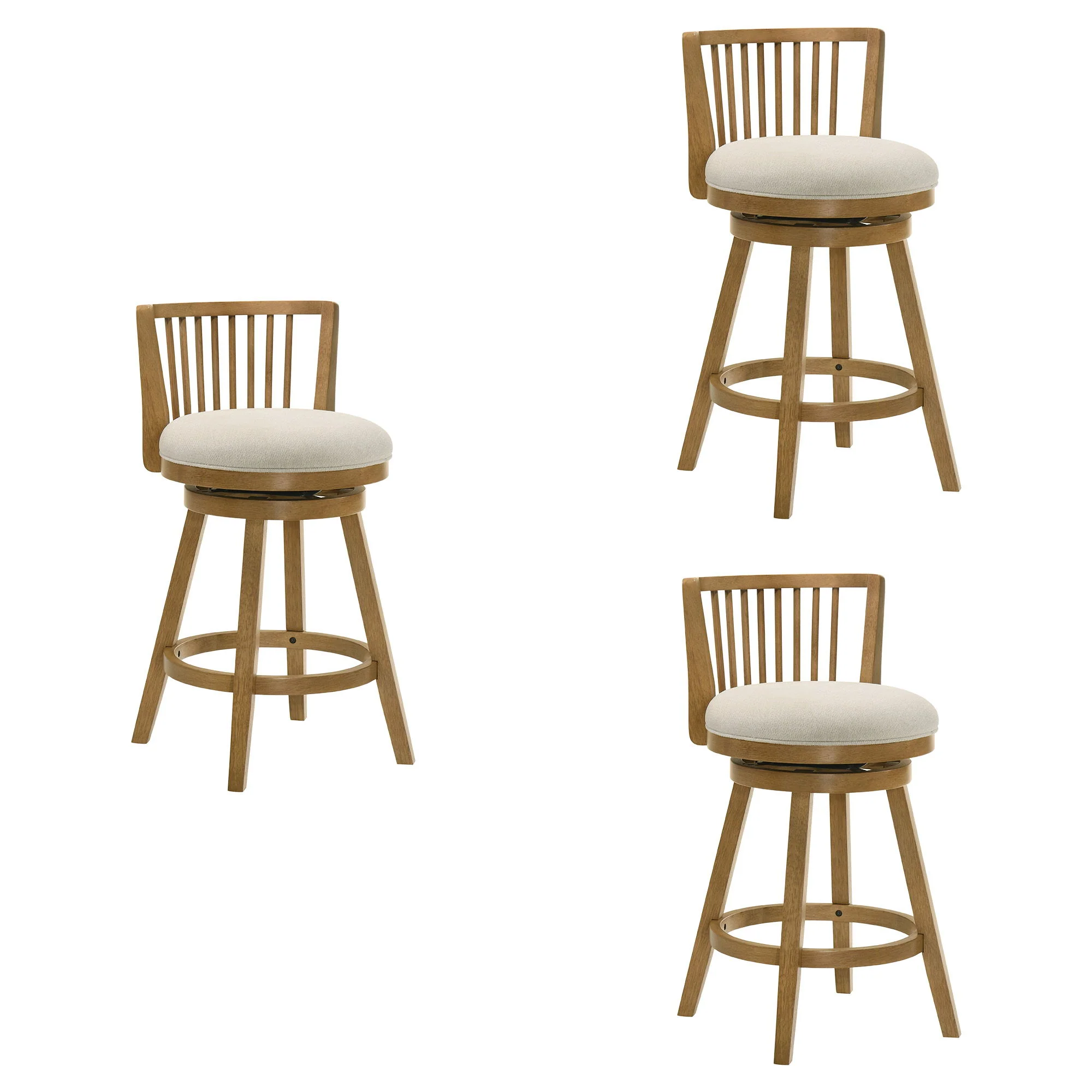 Harper - 26" Amber Glow Counter Height Rubberwood Swivel Barstool - Image 7