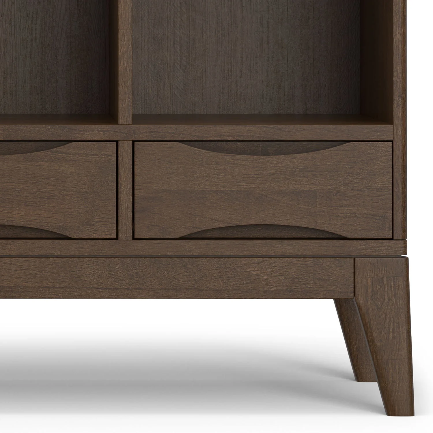 Harper - Low 6 Cube Storage With Drawers - Walnut Brown - Image 3