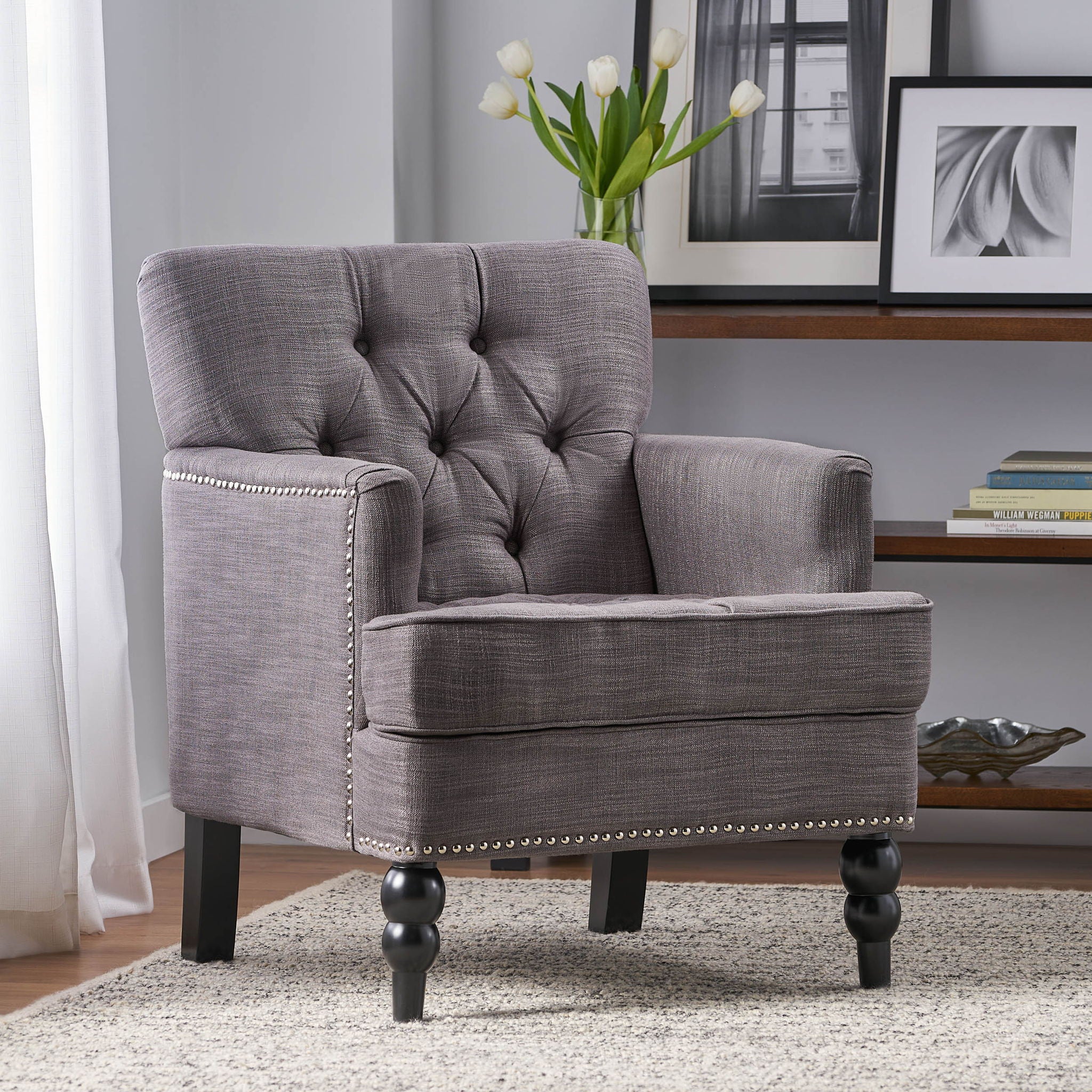 Harrison - Tufted Club Chair With Button Tufted Back And Birch Wood Legs - Image 17