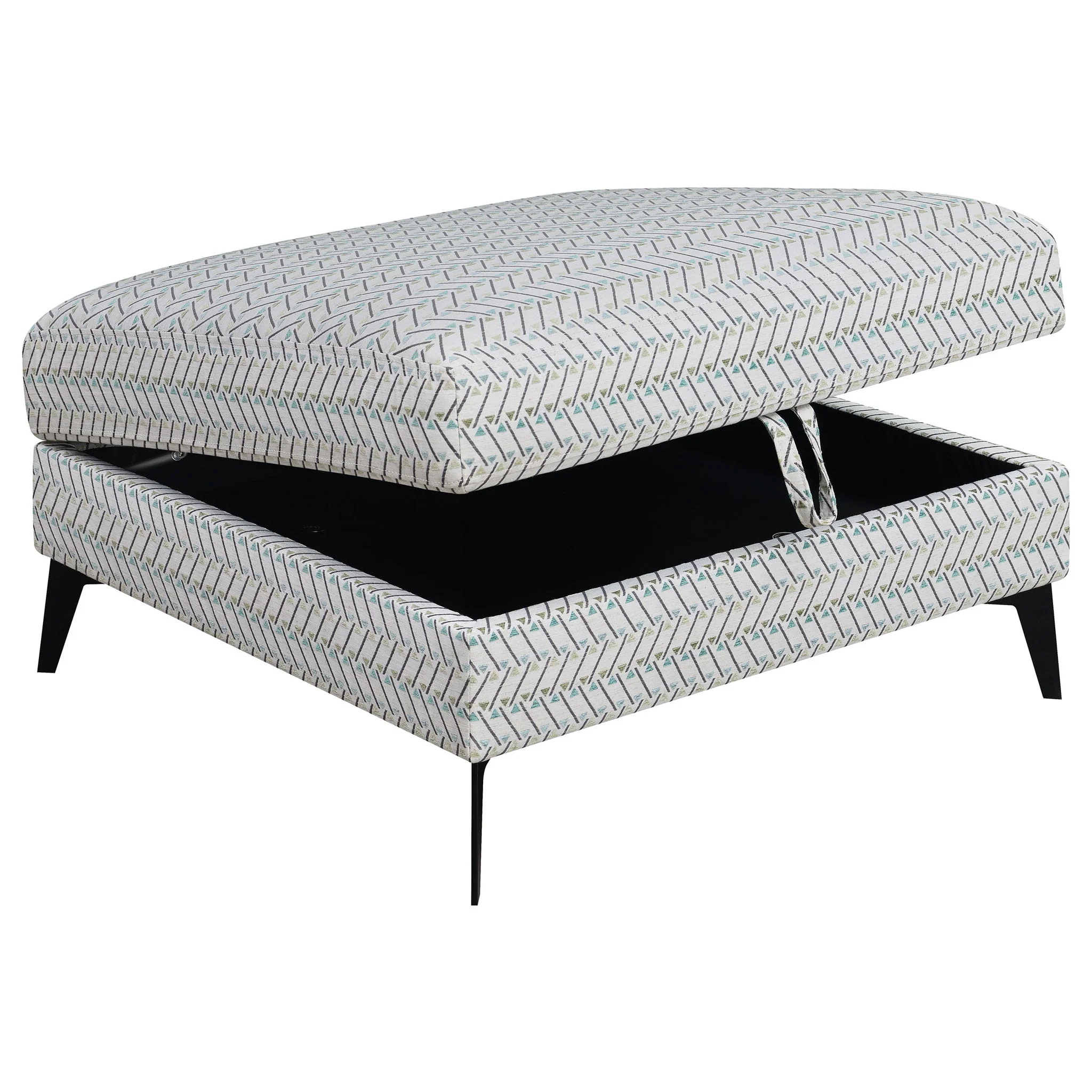 Harrison - Upholstered Storage Ottoman - Gray / Black - Image 2