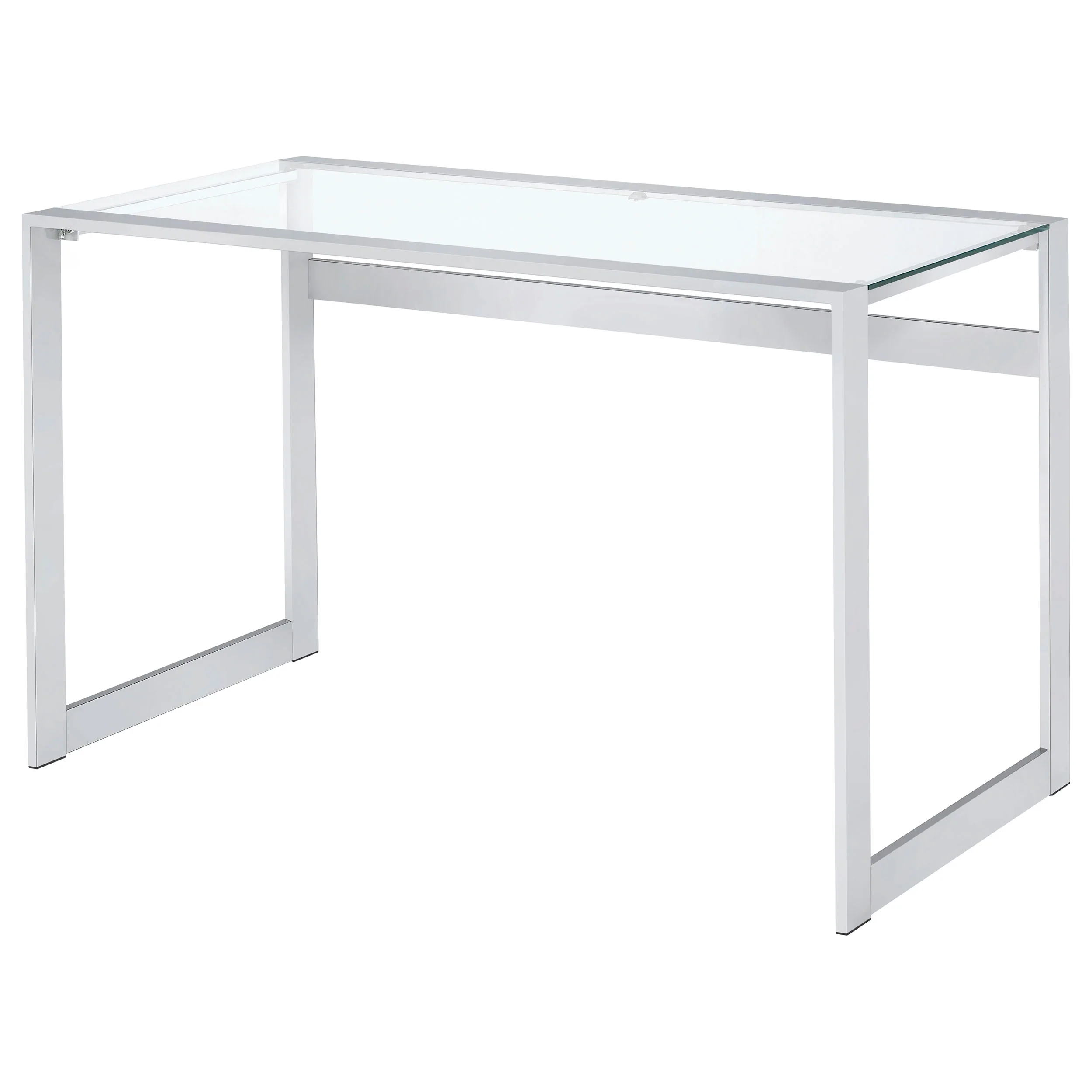 Hartford 47-Inch Glass Top Writing Desk Chrome - Image 5