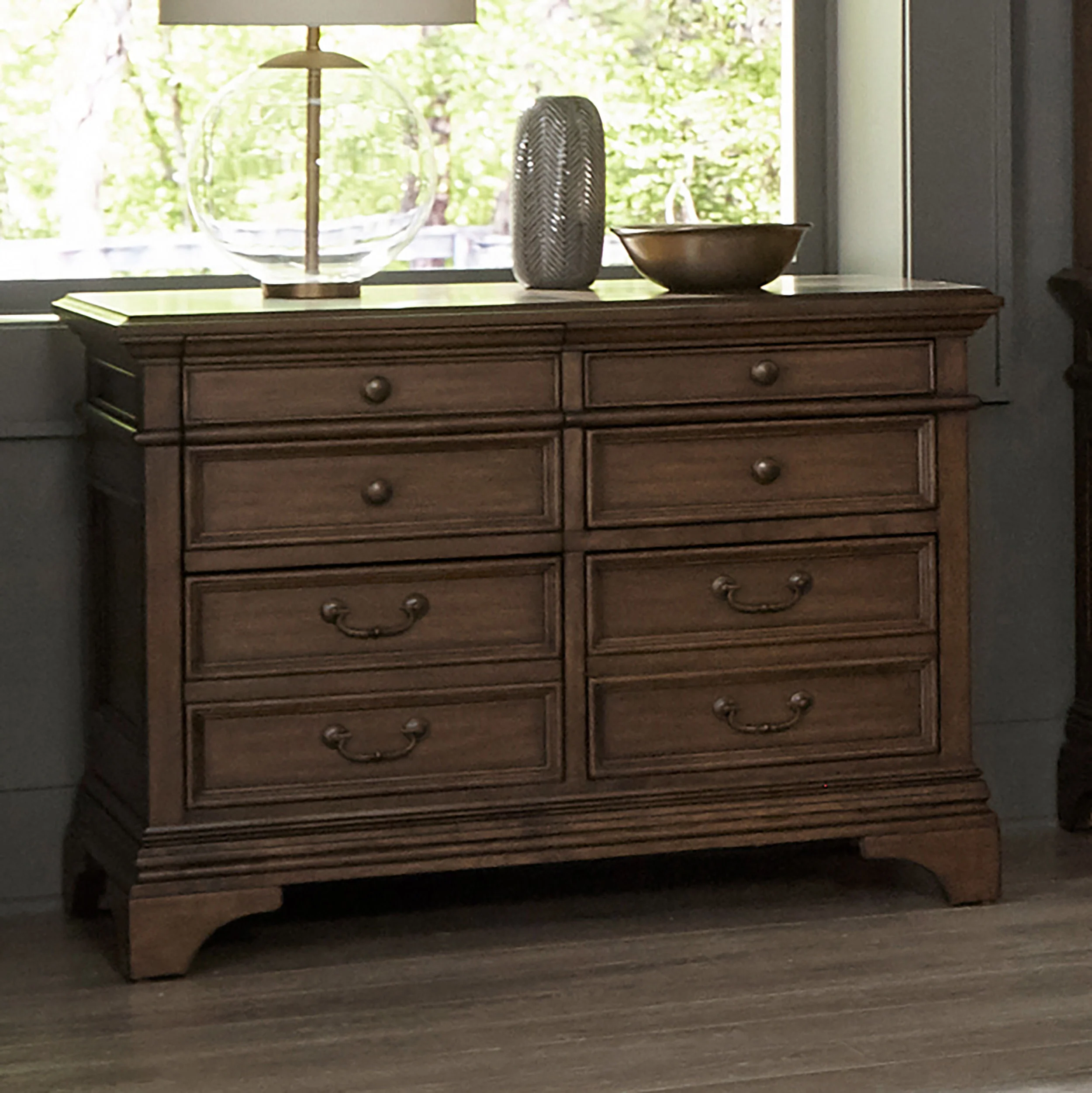 Hartshill 5-Drawer Home Office File Cabinet in Burnished Oak - Image 5